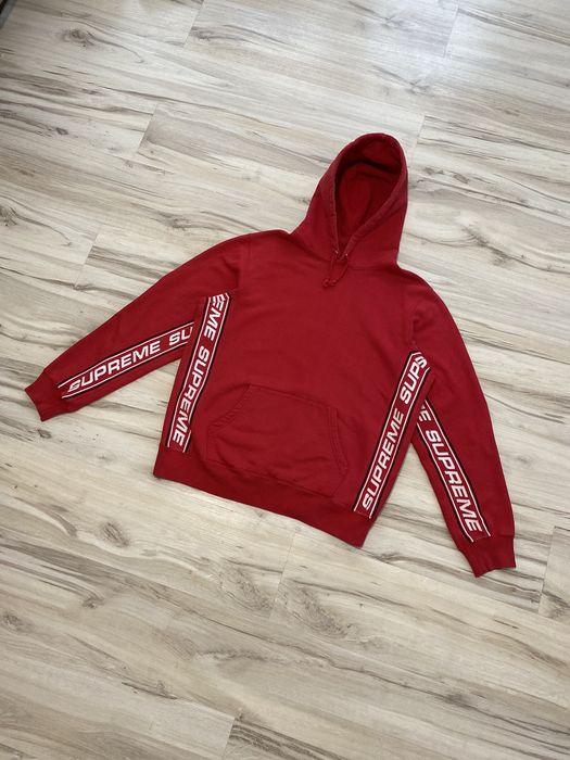 Supreme text rib on sale hoodie