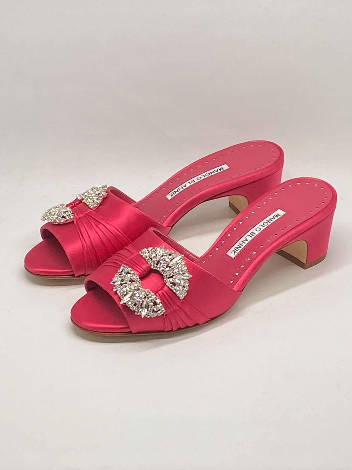 Manolo Blahnik Manolo Blahnik Prinap 50MM Satin Mules Size US 6 / IT 36 - 7 Thumbnail