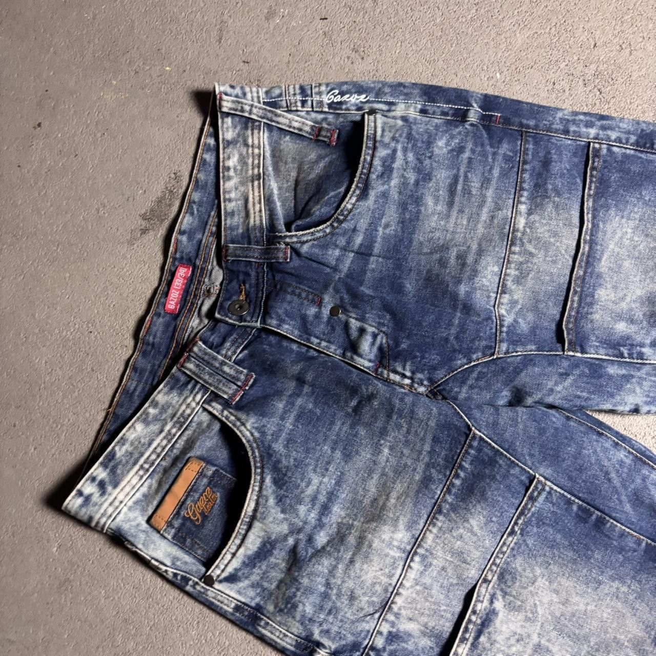 Japanese Brand × Vintage Vintage y2k acid wash cargo Japanese style embroidered jeans Size US 34 / EU 50 - 3 Thumbnail
