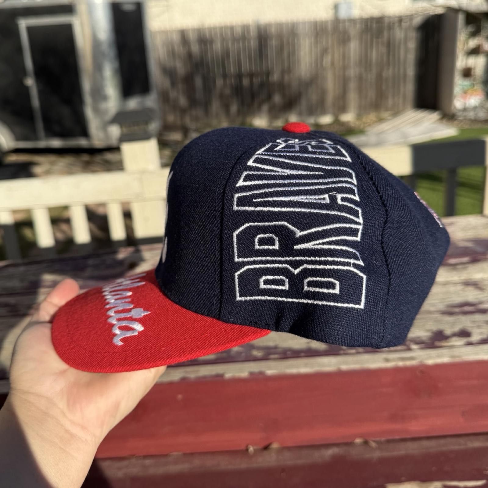 Designer 90s Atlanta Braves Hat Size ONE SIZE - 2 Thumbnail