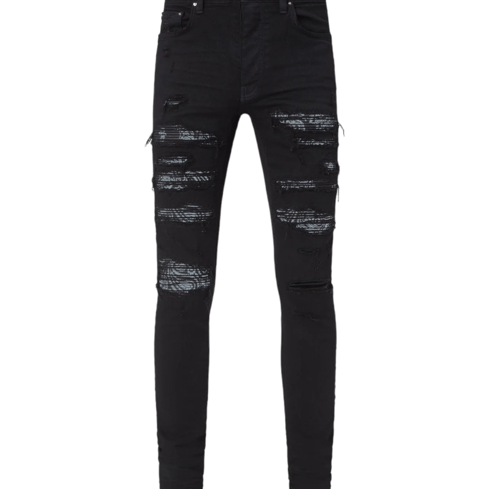 image of Amiri Bandana Thrasher Jeans Black, Men's (Size 36)