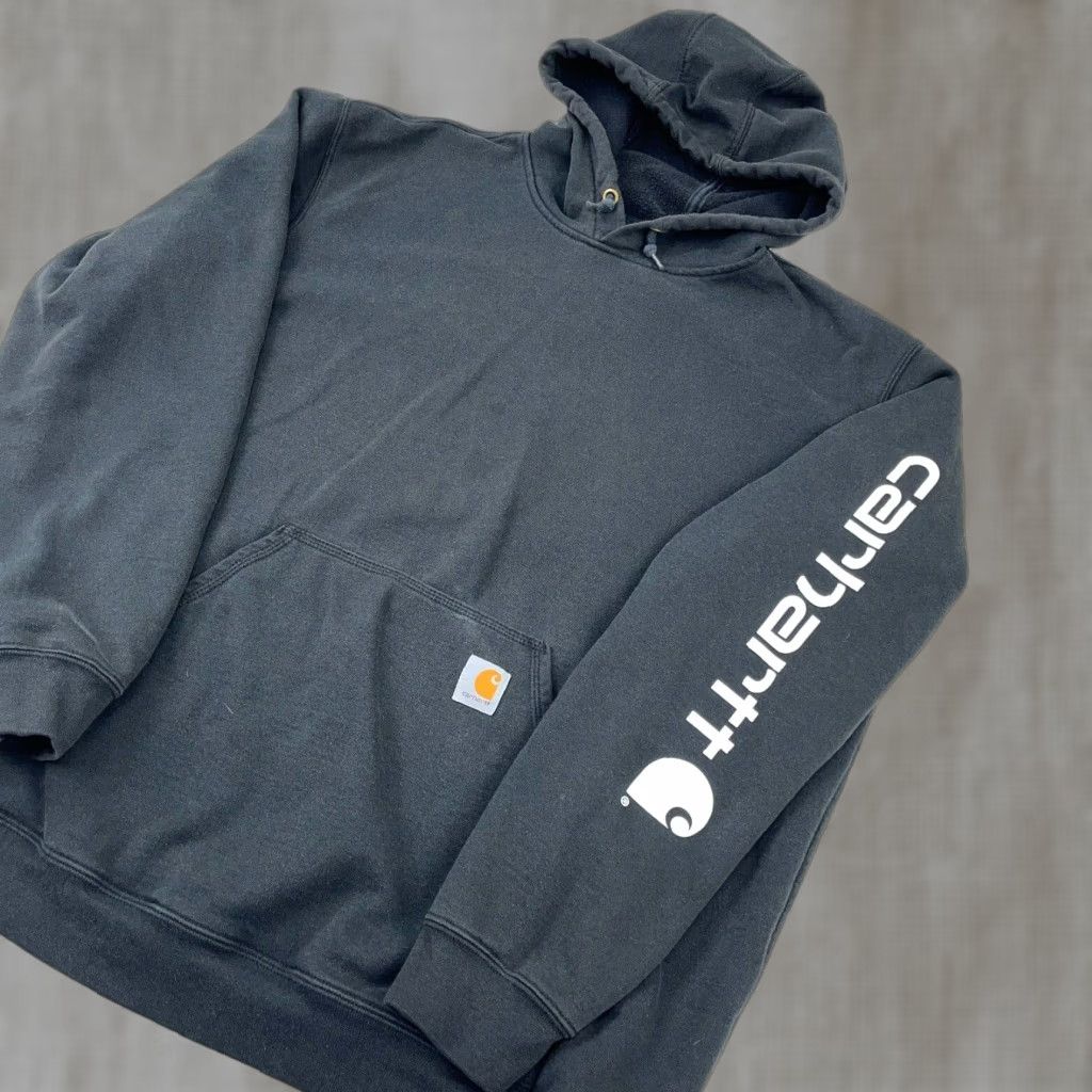 Carhartt Carhartt Hoodie Men XL Black Sweatshirt Sleeve Spell Out Faded Y2K Vintage Not Size US XL / EU 56 / 4 - 1 Thumbnail