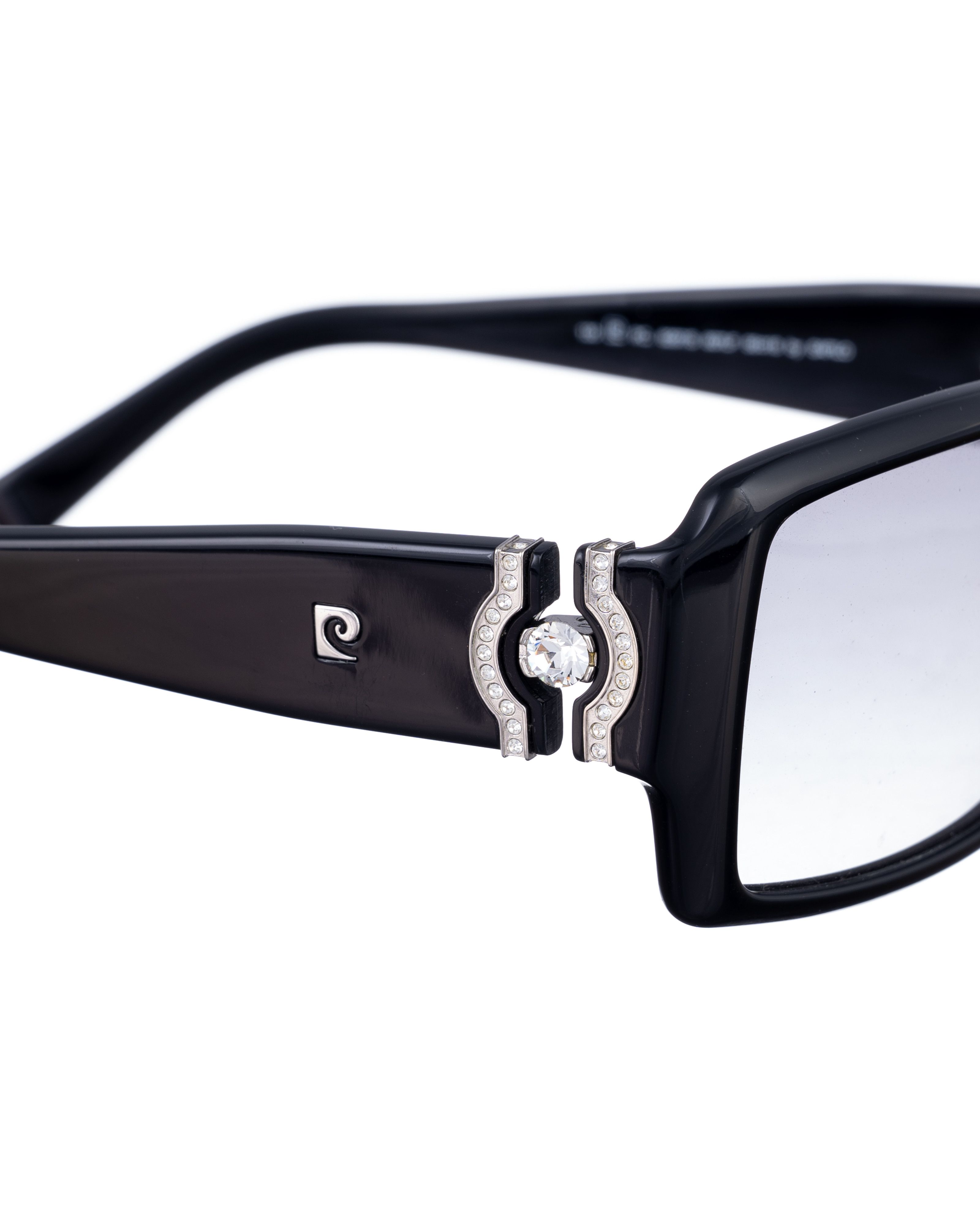 Pierre Cardin Pierre Cardin 00s Rectangle Black Sunglasses With Crystals Size ONE SIZE - 2 Thumbnail
