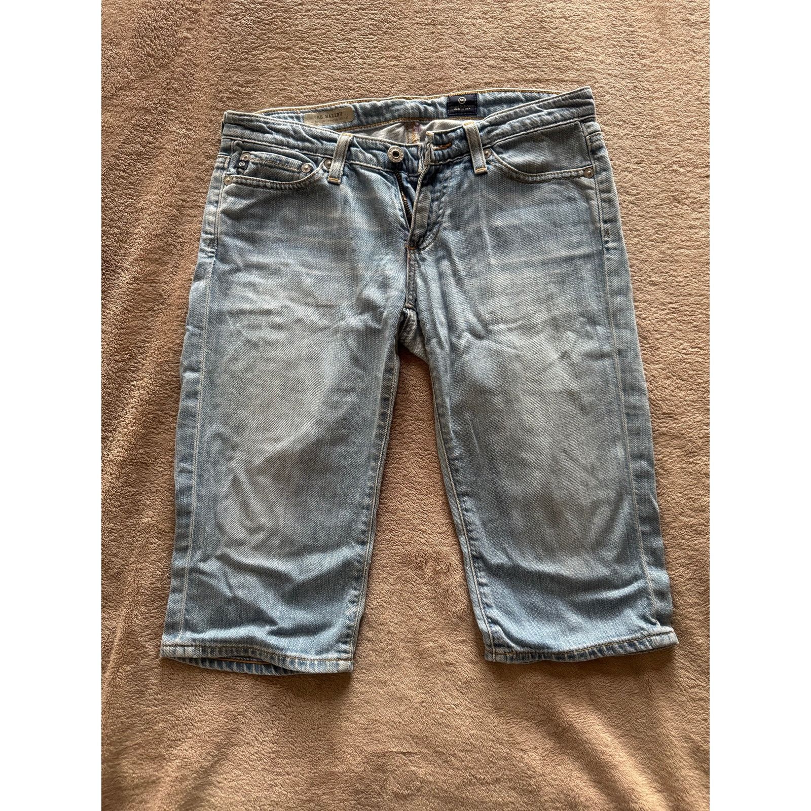 AG Adriano Goldschmied Adriano Goldschmied Light Wash Denim Capri Shorts Low Rise Size 27" / US 4 / IT 40 - 1 Thumbnail
