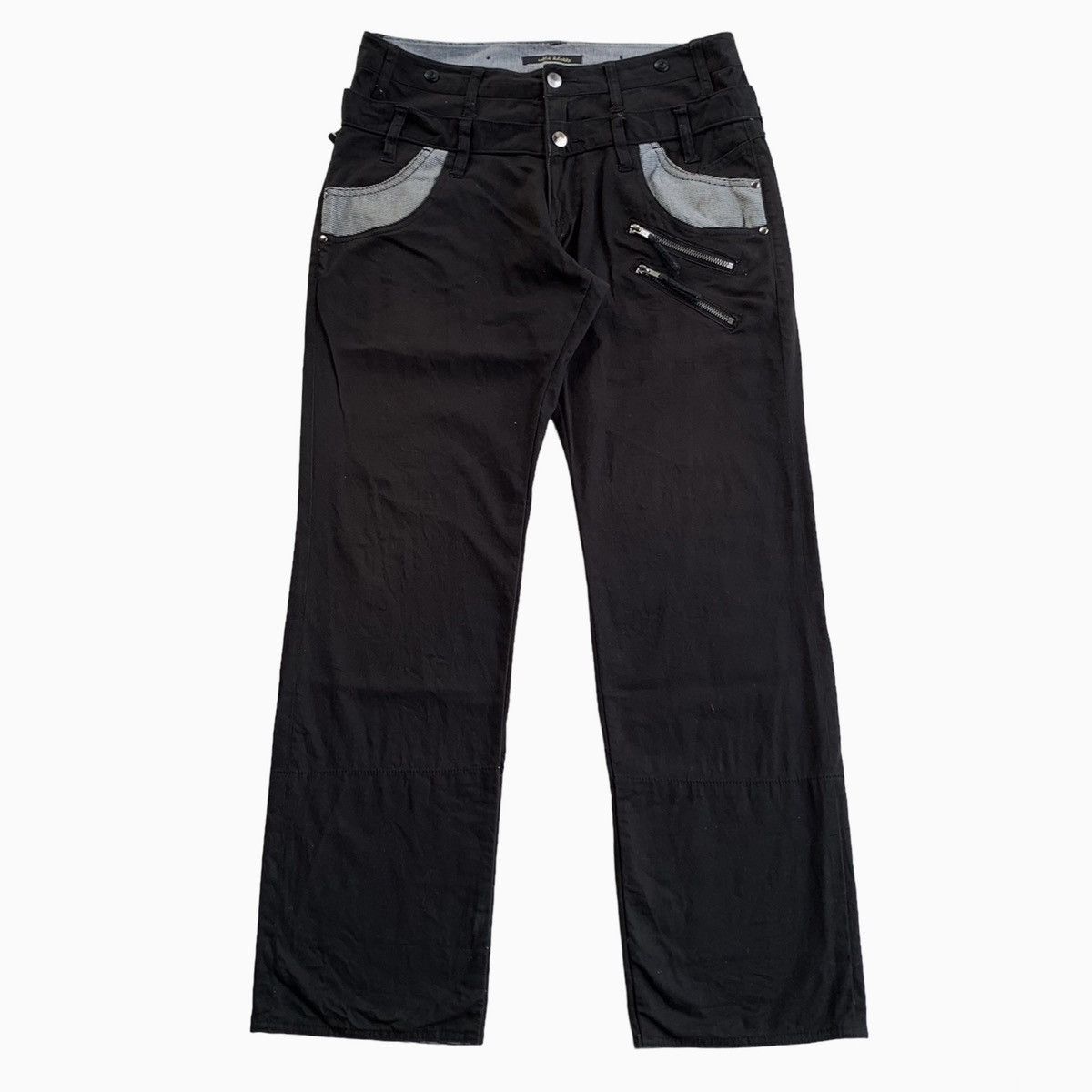Japanese Brand 2000s Japanese Brand Wild Multi Zipper Double Waist Jeans Size US 32 / EU 48 - 1 Thumbnail
