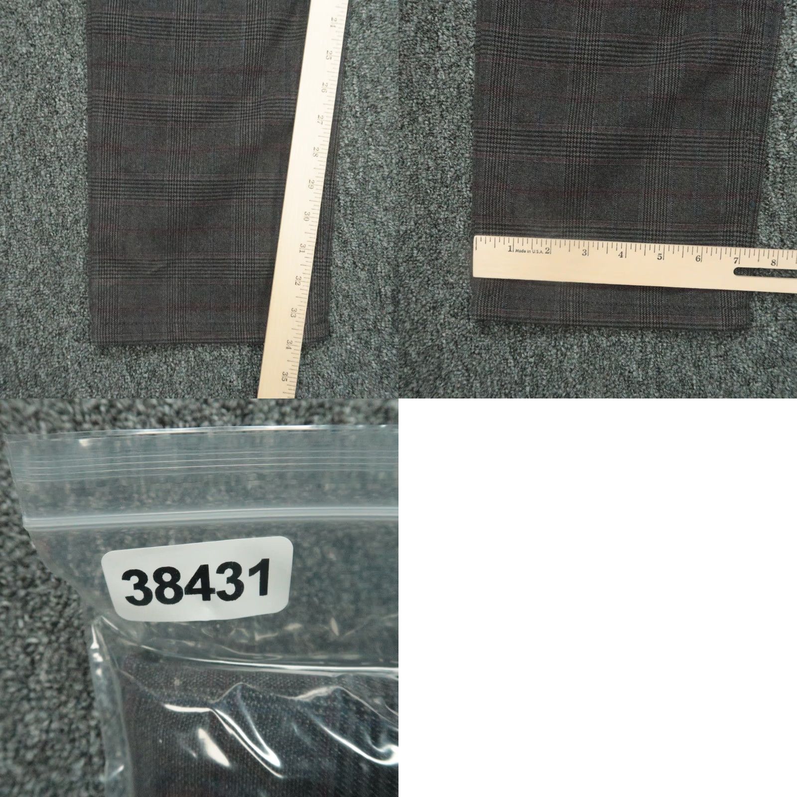 BRAX Brax Pants Mens 36x34 Gray Plaid Chino Flat Front 5-Pocket Regular NWT Wool Look Size US 36 / EU 52 - 8 Thumbnail