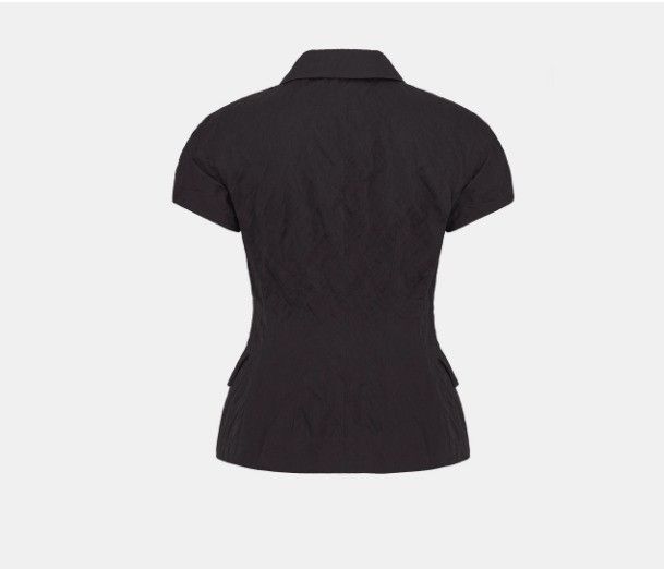 Dior o1w1db11124 Crinkled Duchess Cotton Jacket in Black Size XL / US 12-14 / IT 48-50 - 2 Thumbnail