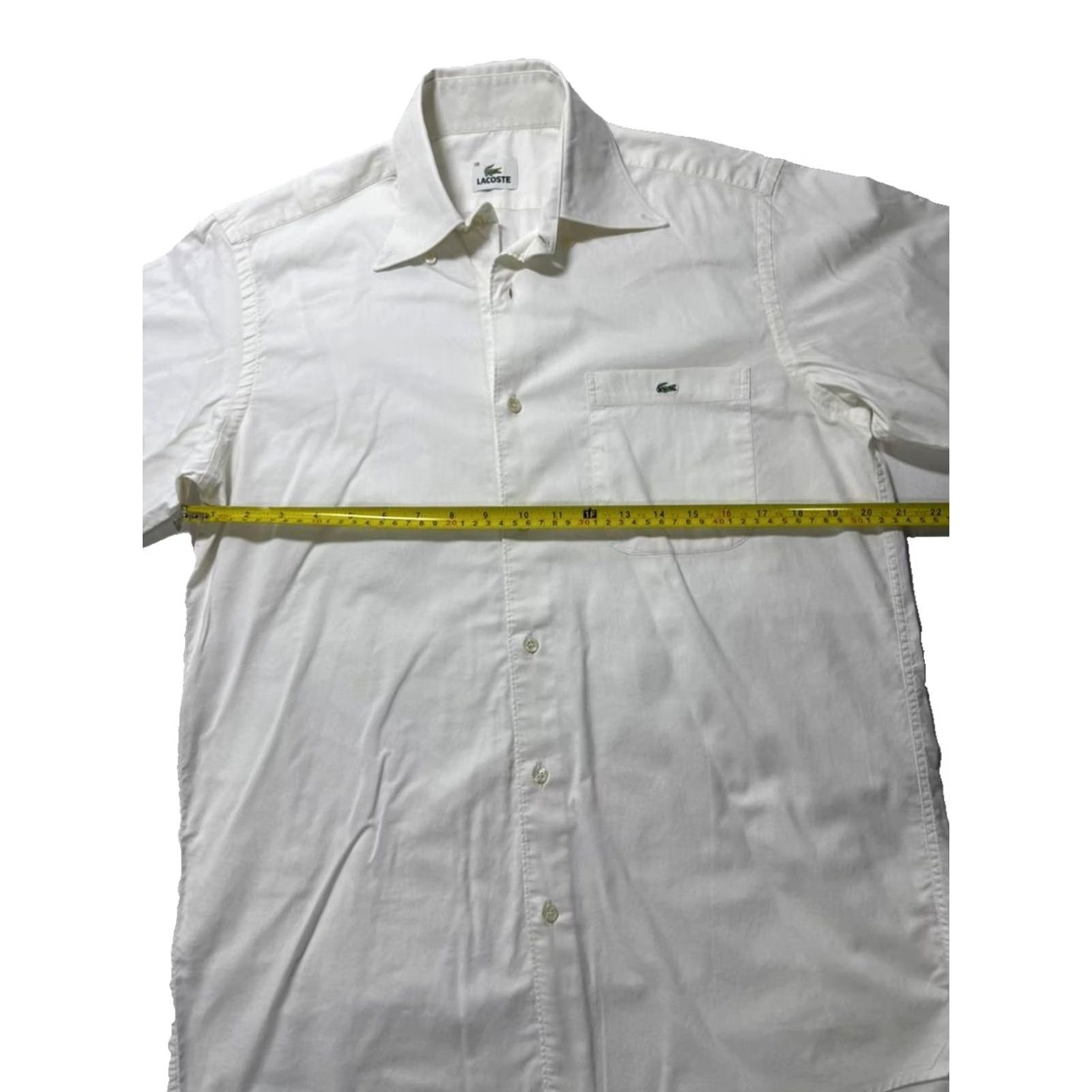 Lacoste Lacoste Mens Regular Fit Premium Cotton Shirt 38 White Check Button-Up Shirt Size US M / EU 48-50 / 2 - 5 Thumbnail