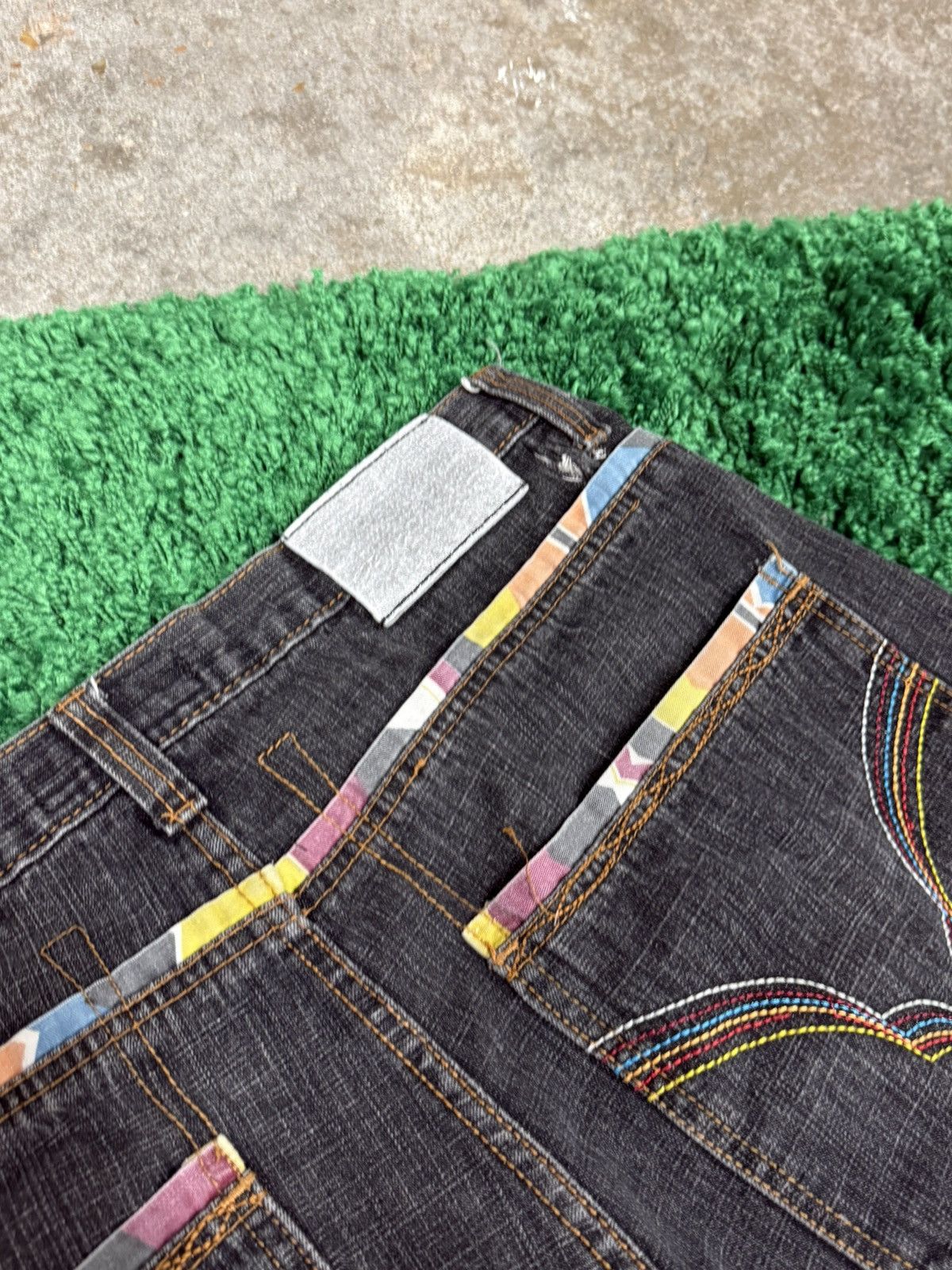 Vintage Vintage QRuel Y2k 00s Rainbow Cotton Candy Pocket Denim 36 Size US 36 / EU 52 - 1 Thumbnail