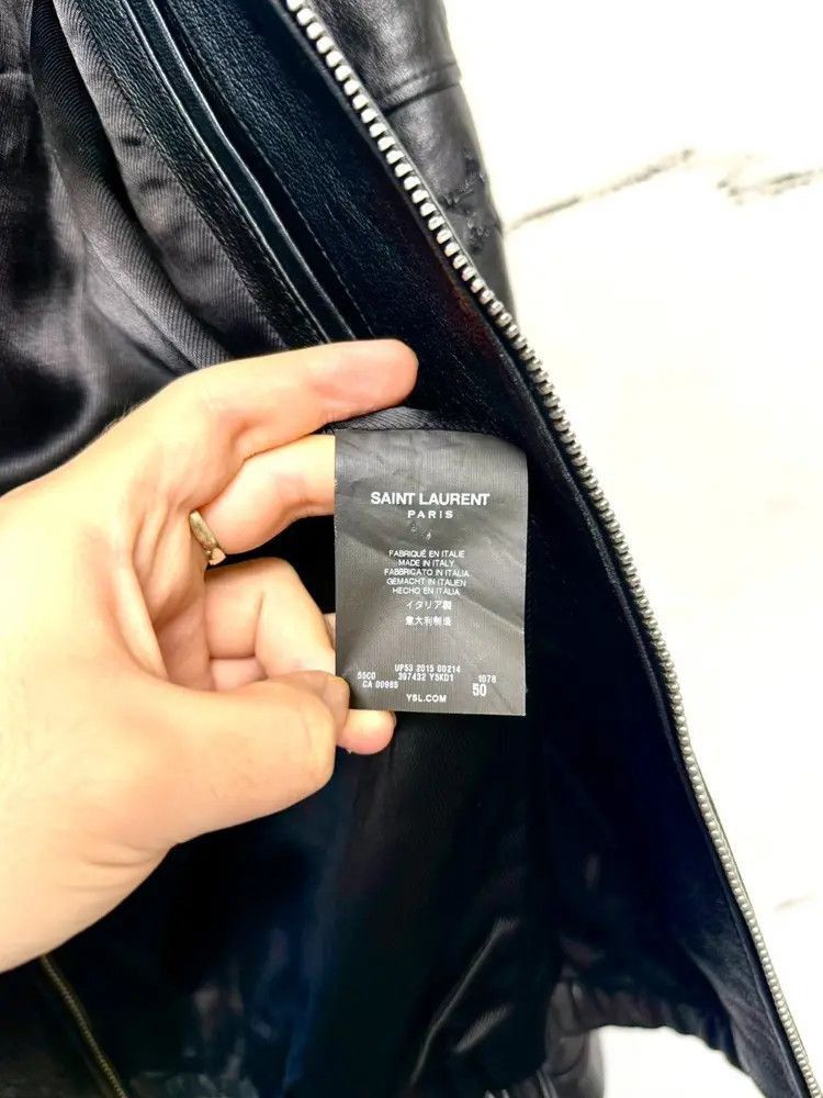 Saint Laurent Paris Sz 50 Saint Laurent Paris 15AW Star Pattern Leather Jacket Size US M / EU 48-50 / 2 - 6 Thumbnail