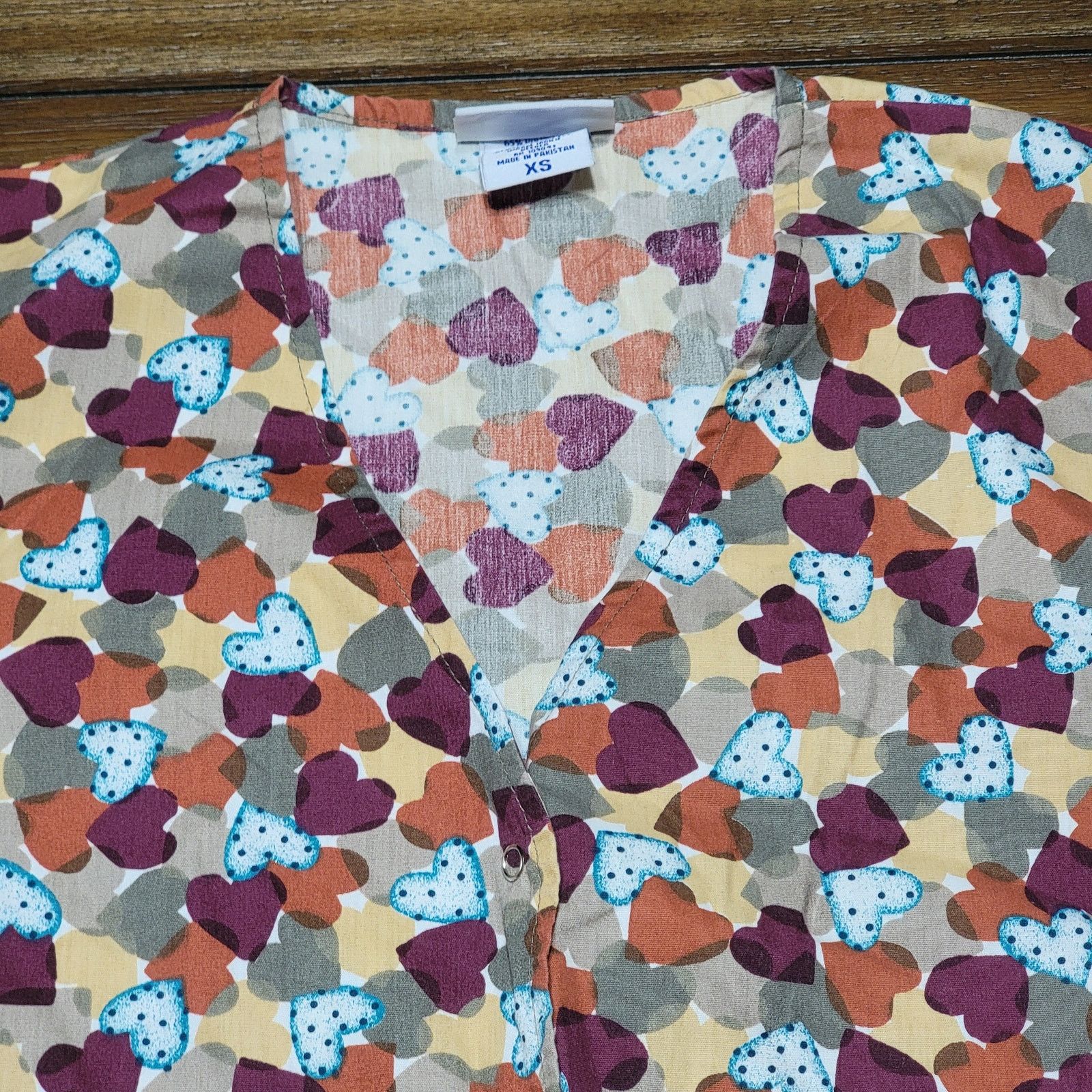 Other May-Hill Uniforms Autumn Hearts Full Snap LS Jacket -Size XS Size XS / US 0-2 / IT 36-38 - 2 Thumbnail