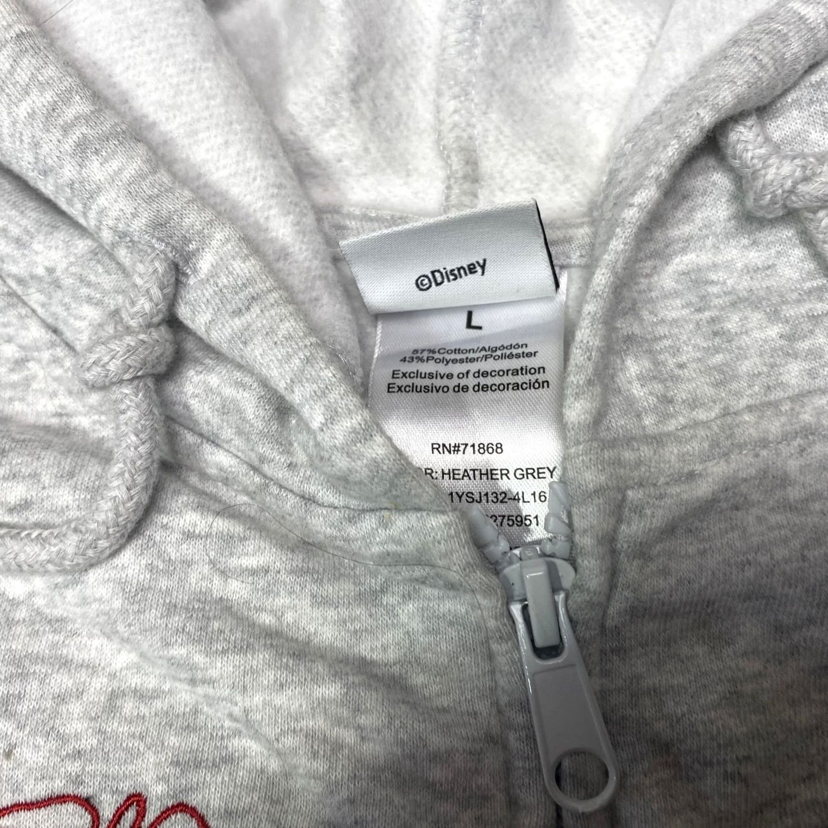 Disney Disney 100 Women’s Hoodie Large Gray Full Zip Mickey Minnie Bambi Shirt Womens Size L / US 10 / IT 46 - 7 Thumbnail