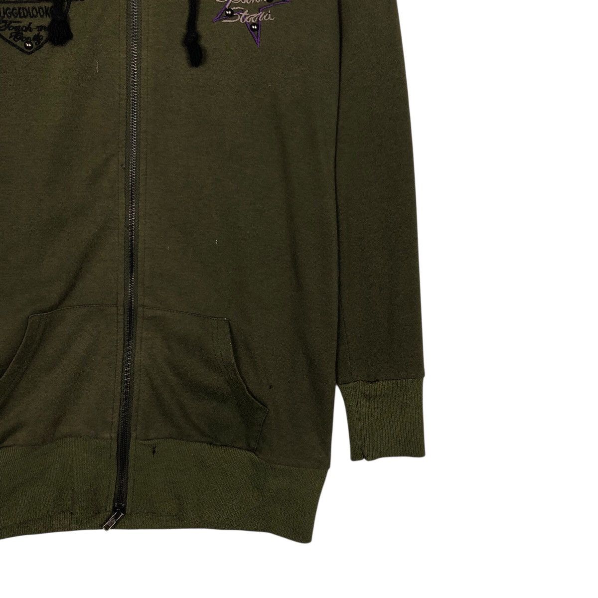 Japanese Brand Culture Wide Olive Punk Stud Hooded Sweatshirt Size US M / EU 48-50 / 2 - 6 Thumbnail
