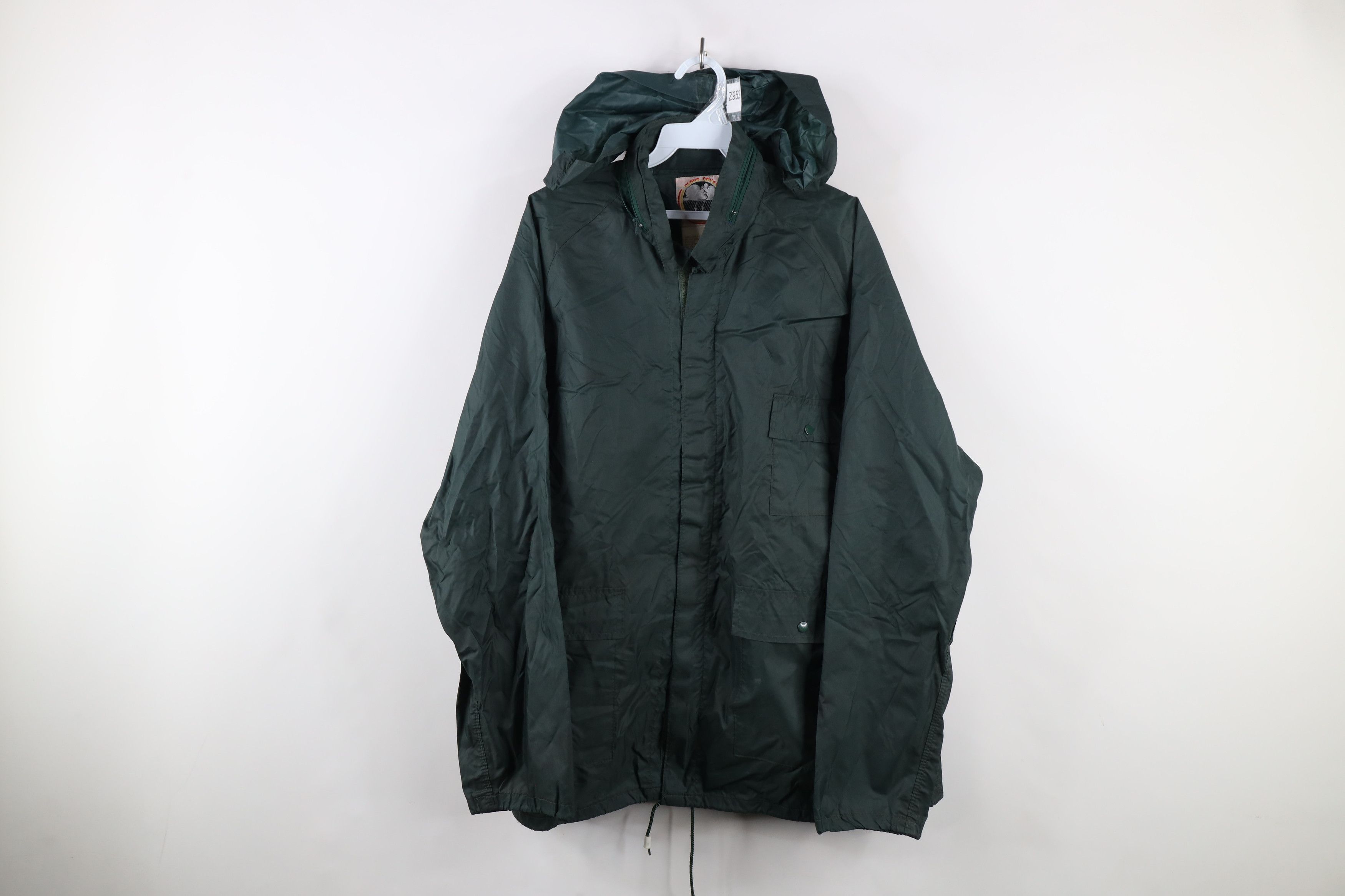 Vintage Vintage 90s Streetwear Hooded Rain Windbreaker Jacket Green Size US XL / EU 56 / 4 - 1 Thumbnail