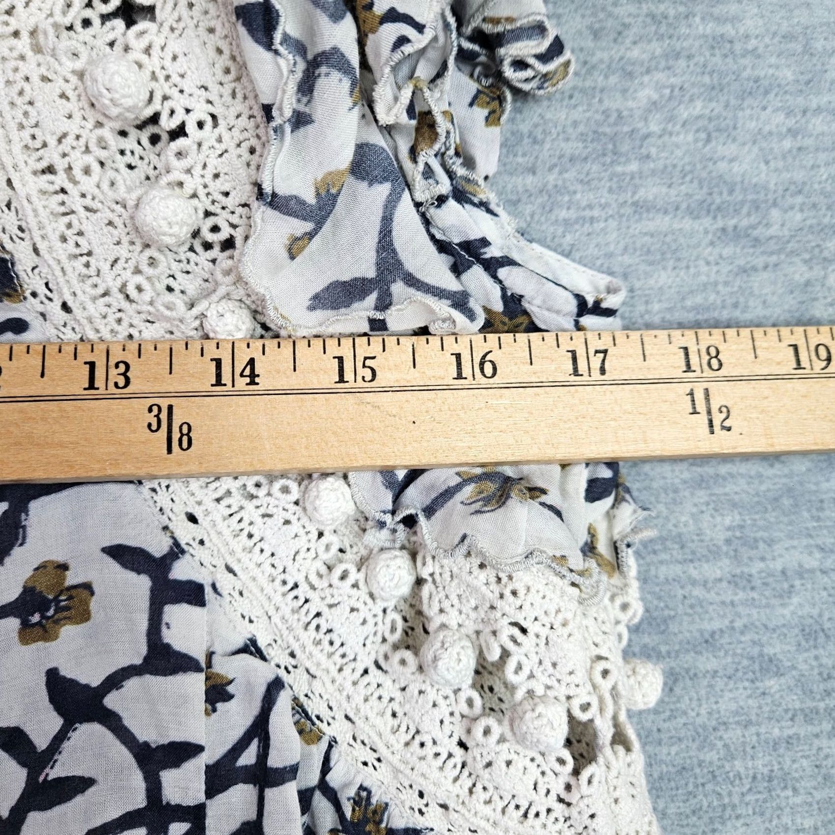 Sea New York Sea New York Blouse Women's Size 2 Floral Ruffle Lace Trim Boho Top Size XS / US 0-2 / IT 36-38 - 7 Thumbnail
