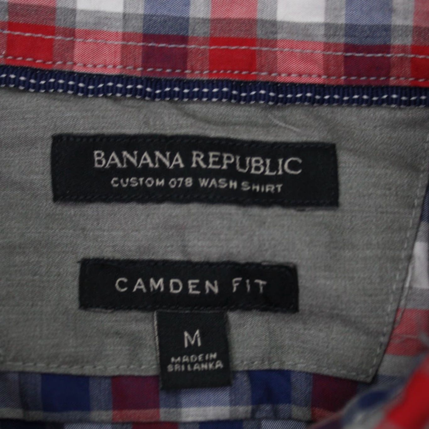 Banana Republic Banana Republic Camden Fit Shirt Mens Medium Red/Blue Plaid Button-Up, 100% Cotton, Button Front, Long Sleeve, Regular Fit Size US M / EU 48-50 / 2 - 7 Thumbnail