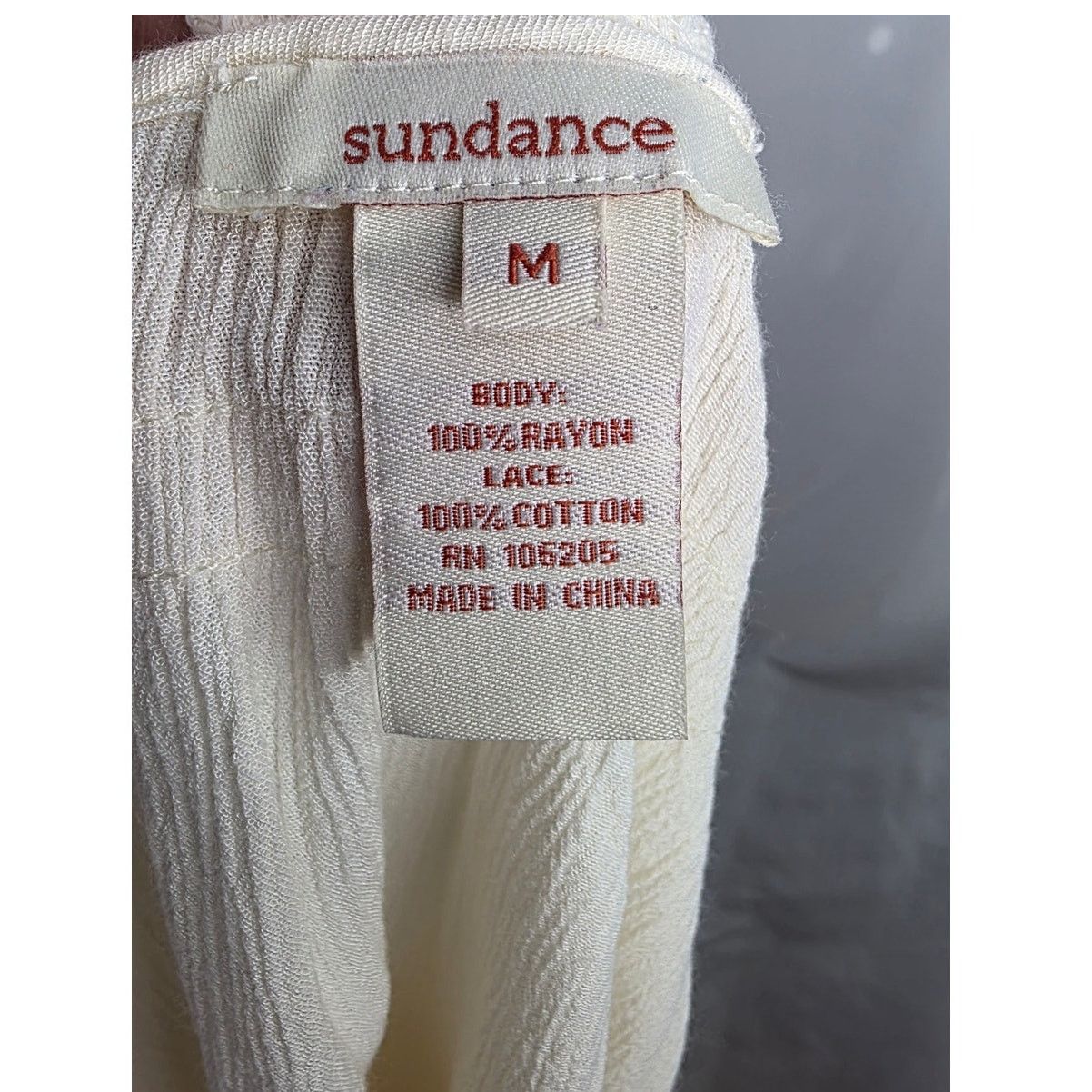 Other Sundance Cream Gauze Crochet Neckline Boho Peasant Top M Size M / US 6-8 / IT 42-44 - 5 Thumbnail