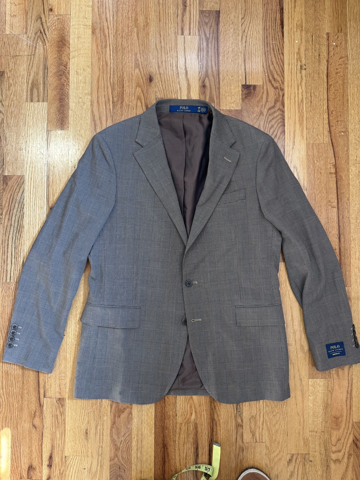 Polo Ralph Lauren Polo Ralph Lauren 40R Brown/Tan Check Sports Jacket Size 40R - 6 Thumbnail