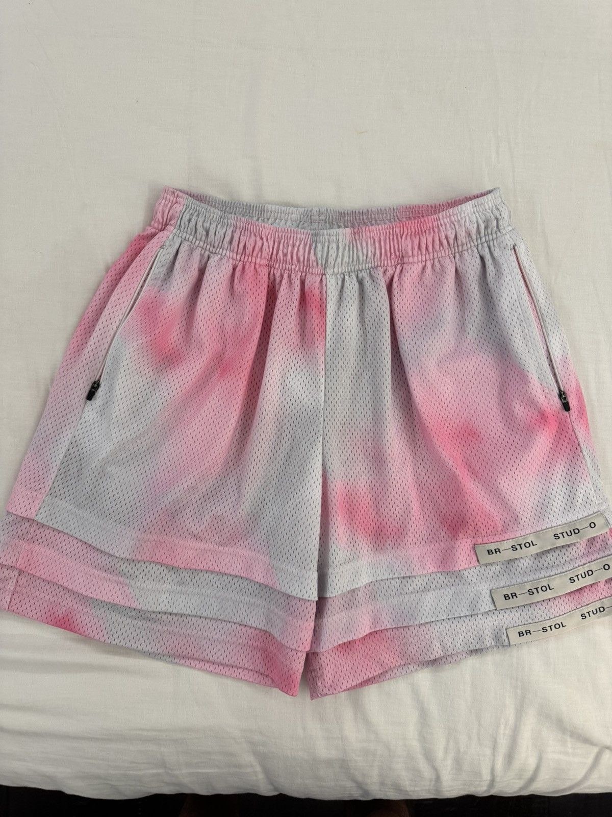 Bristol Studios Triple Hem Shorts (Tie Dye) - Pink [XL] Size US 36 / EU 52 - 1 Thumbnail