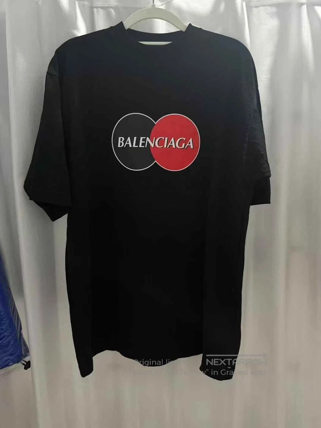 Balenciaga Balenciaga Black Mastercard Printed Logo Short Sleeve| Size US XXS / EU 40 - 1 Thumbnail