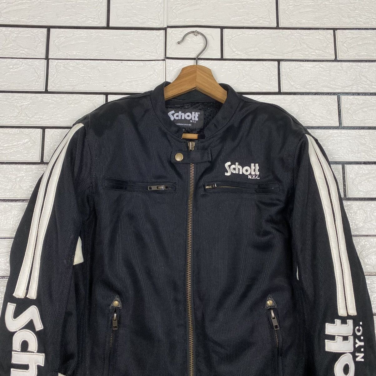 Schott Vintage Biker Motorcycle Jacket Schott NYC Big Logo Size US M / EU 48-50 / 2 - 4 Thumbnail