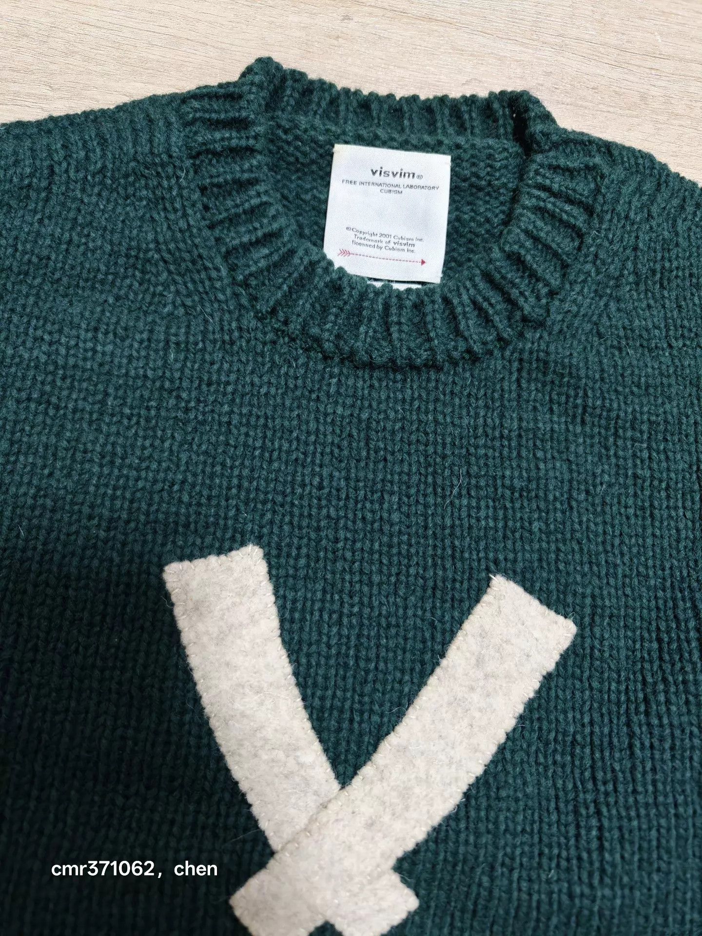 Visvim VISVIM 22AW LETTERMAN CREW KNIT green2 2 95new Size US M / EU 48-50 / 2 - 4 Thumbnail