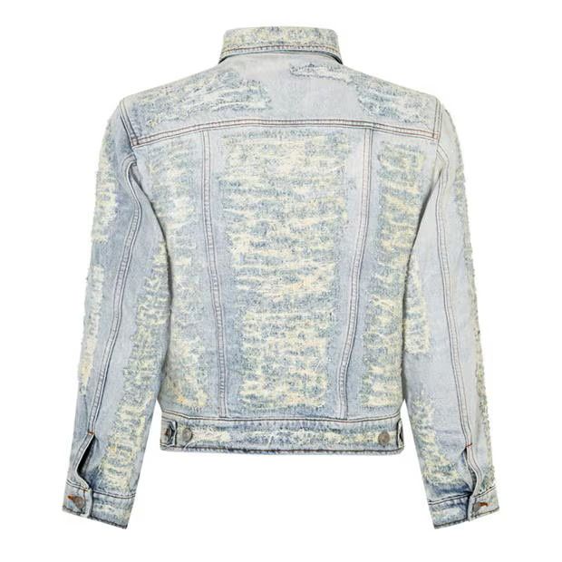 1017 ALYX 9SM o1g2r1mq0824 Distressed Denim Jacket in Light Blue Size US M / EU 48-50 / 2 - 2 Thumbnail