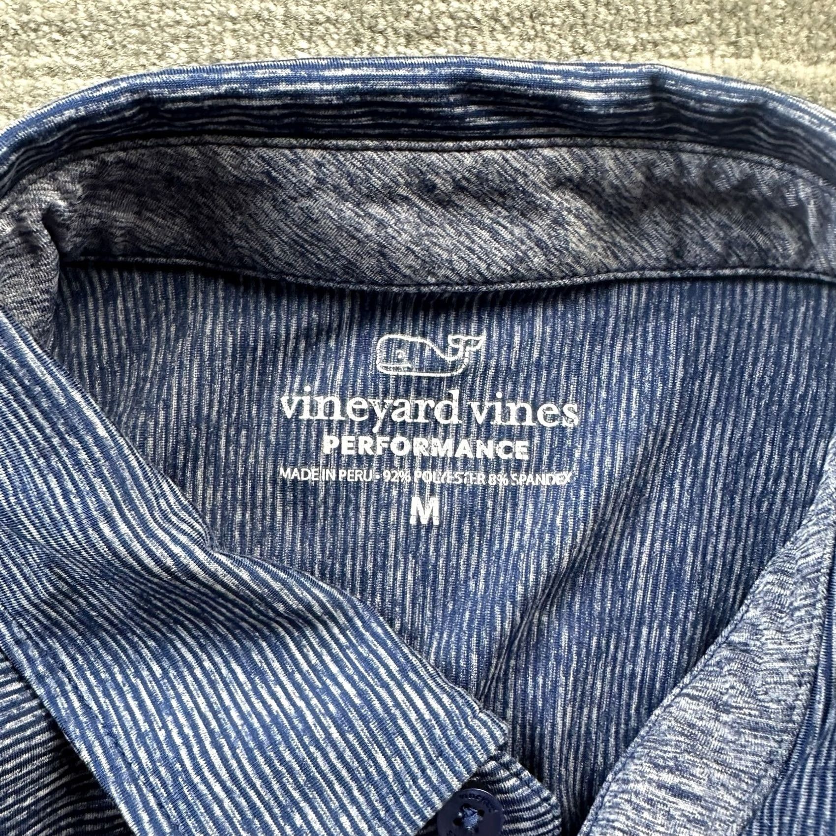 Vineyard Vines Vineyard Vines Polo Shirt Mens M Blue Striped Performance Stretch Golf Regular Short Sleeve Shirt Size US M / EU 48-50 / 2 - 6 Thumbnail