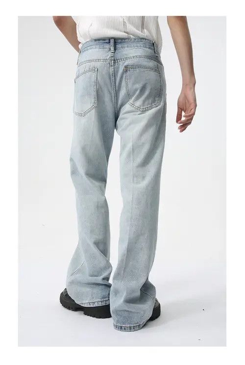 Japanese Brand Simple casual light blue washed bootcut jeans Size US 33 - 5 Thumbnail