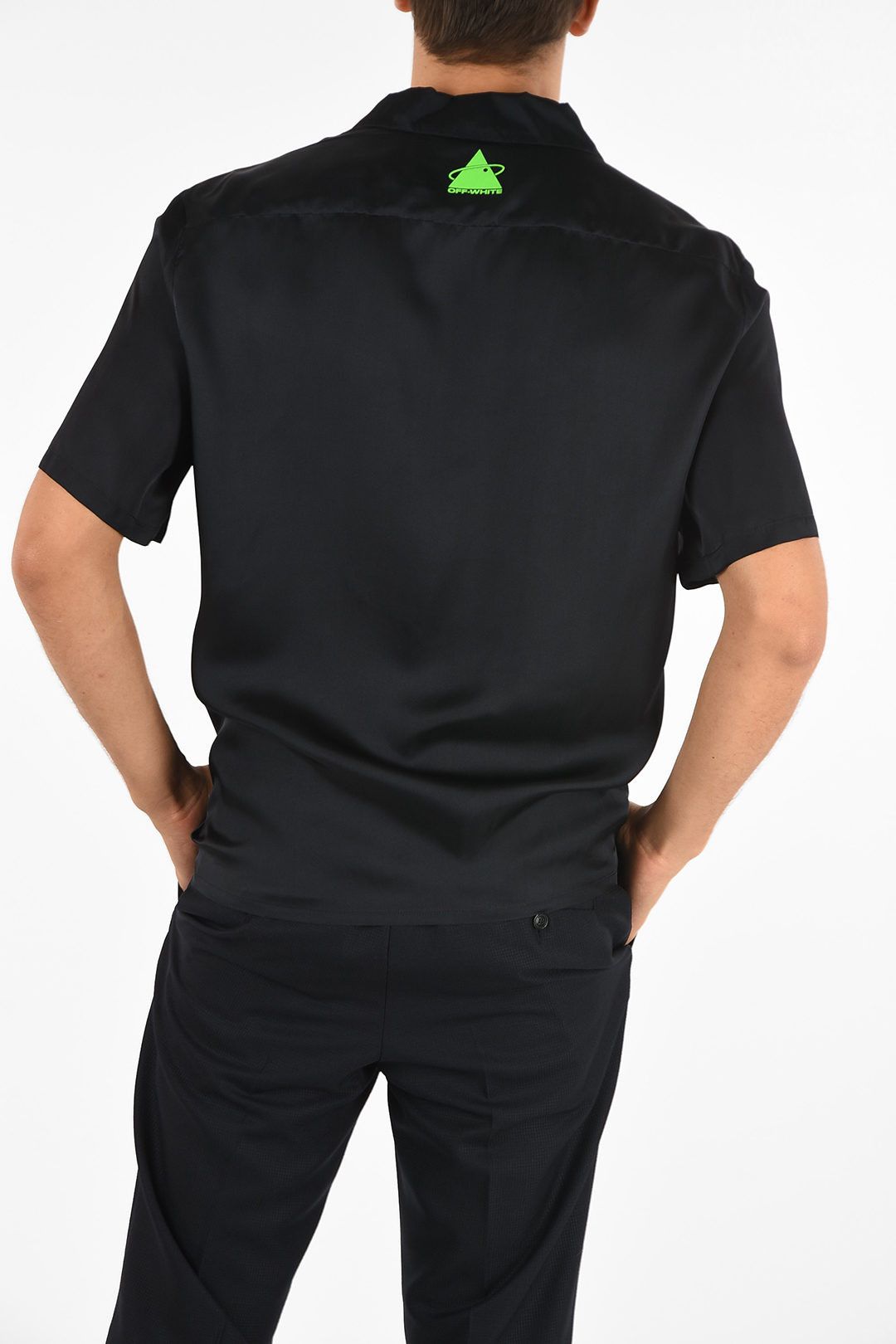Off-White o1tko10825 Printed Satin Shirt in Multicolor Size US M / EU 48-50 / 2 - 2 Thumbnail