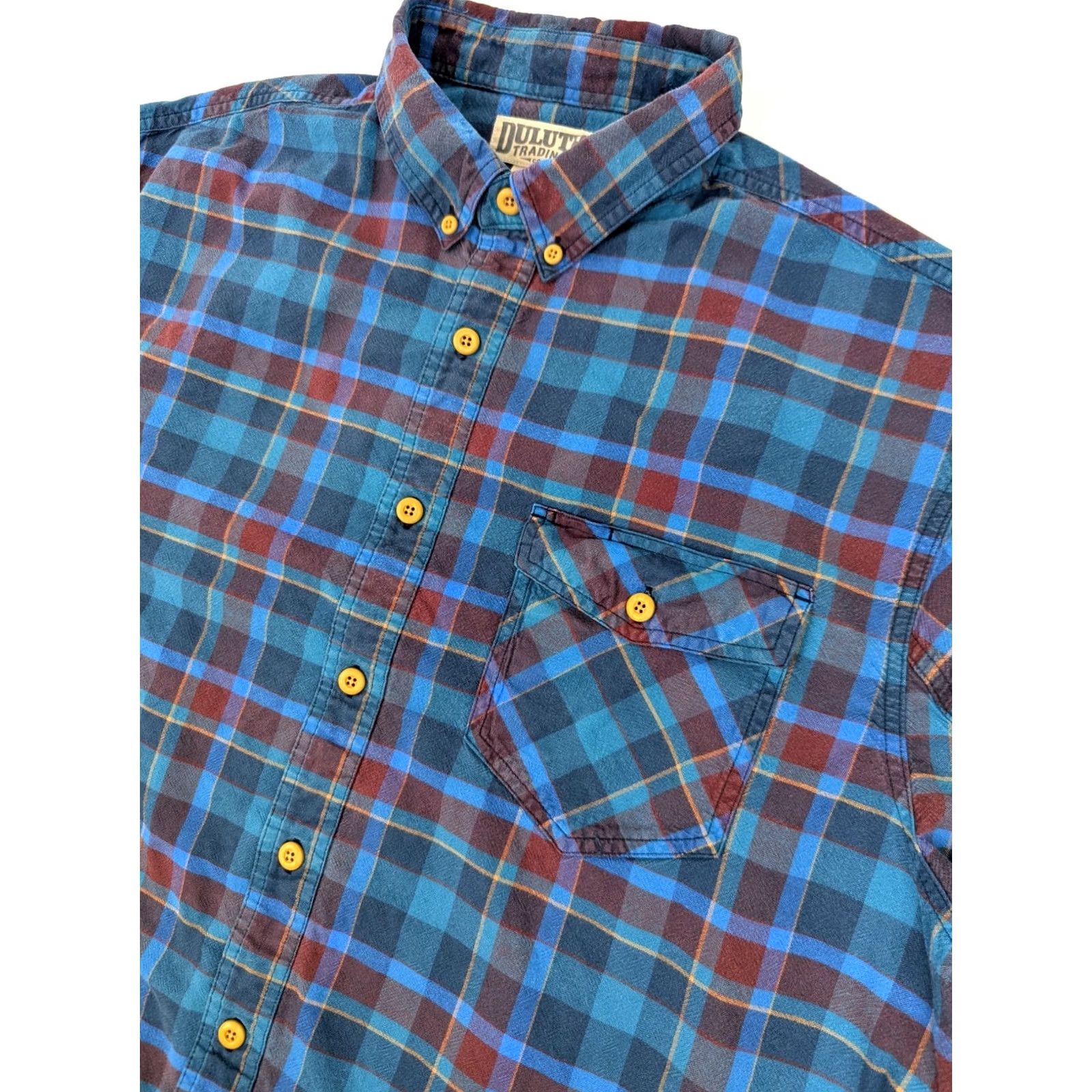 All Blues Duluth Mountain Oxford Flannel Shirt Men’s XL Tall Blue Red Plaid Cotton Button-Up Shirt- Blue, 52 in Chest, Big & Tall, Relaxed Fit Size US XL / EU 56 / 4 - 2 Thumbnail