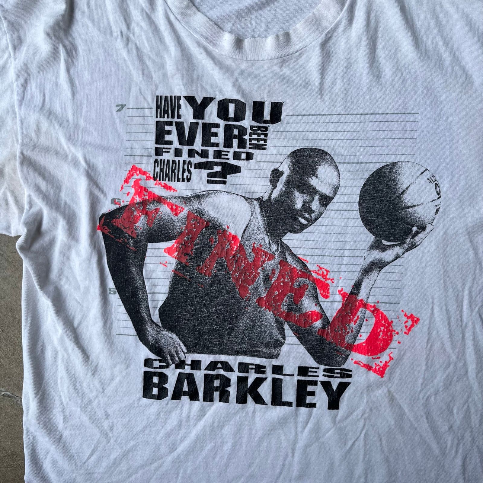 Vintage Nike Charles Barkley Fined WHITE Shirt Size Large Vintage Size US L / EU 52-54 / 3 - 3 Thumbnail