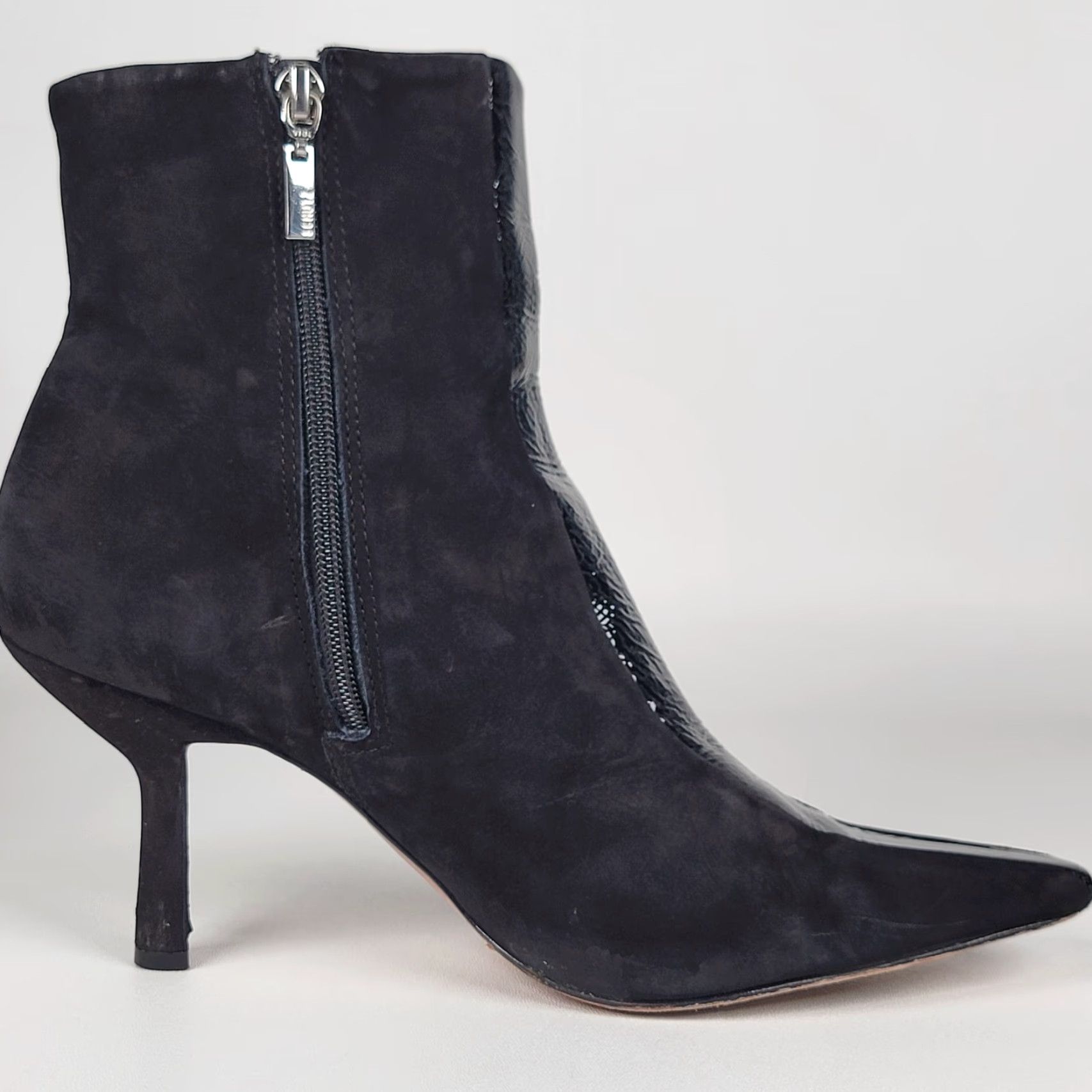 SCHUTZ Schutz Bootie Women Black Leather Size 10 Ankle Zip Pointed Toe Stiletto Heel 2-2.9in Leather Lining Comfort Casual Vintage: No Size US 10 / IT 40 - 5 Thumbnail
