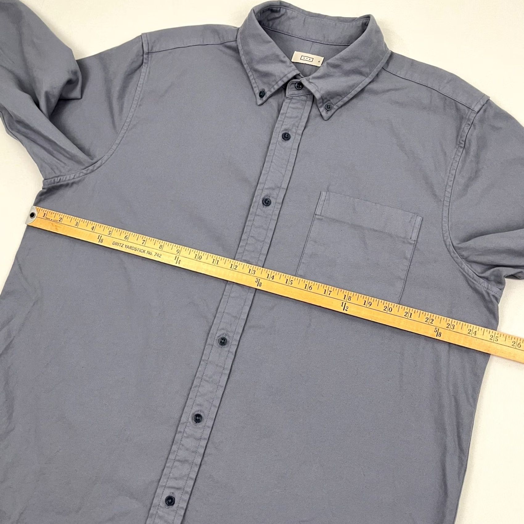 AYR AYR Shirt Mens XL Relaxed Blue Cotton Casual Pocket Long Sleeve Button Down L/S Size US XL / EU 56 / 4 - 5 Thumbnail
