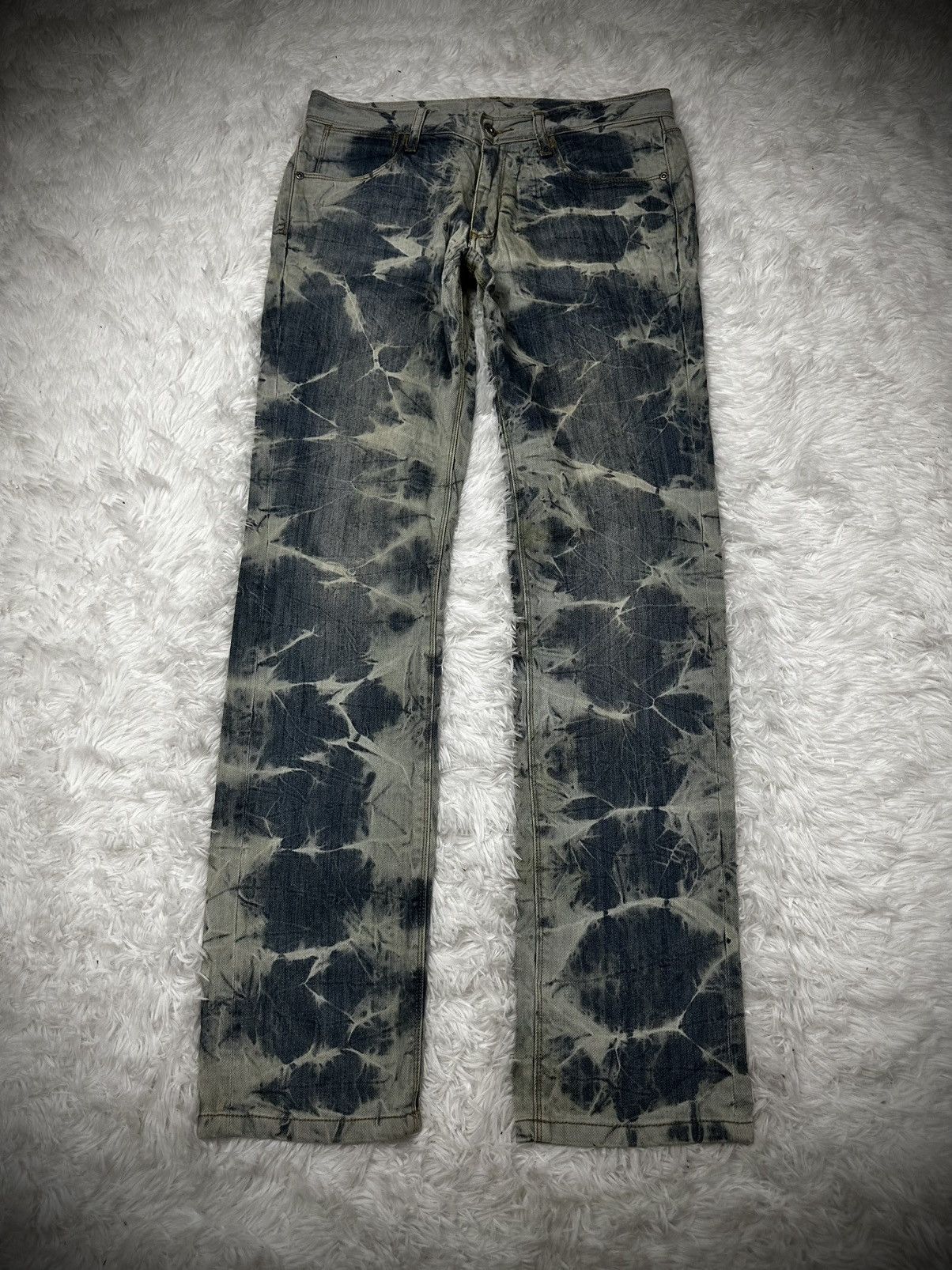 Japanese Brand 💥rare💥 semantic design flare bleach denim jeans Size US 32 / EU 48 - 1 Thumbnail