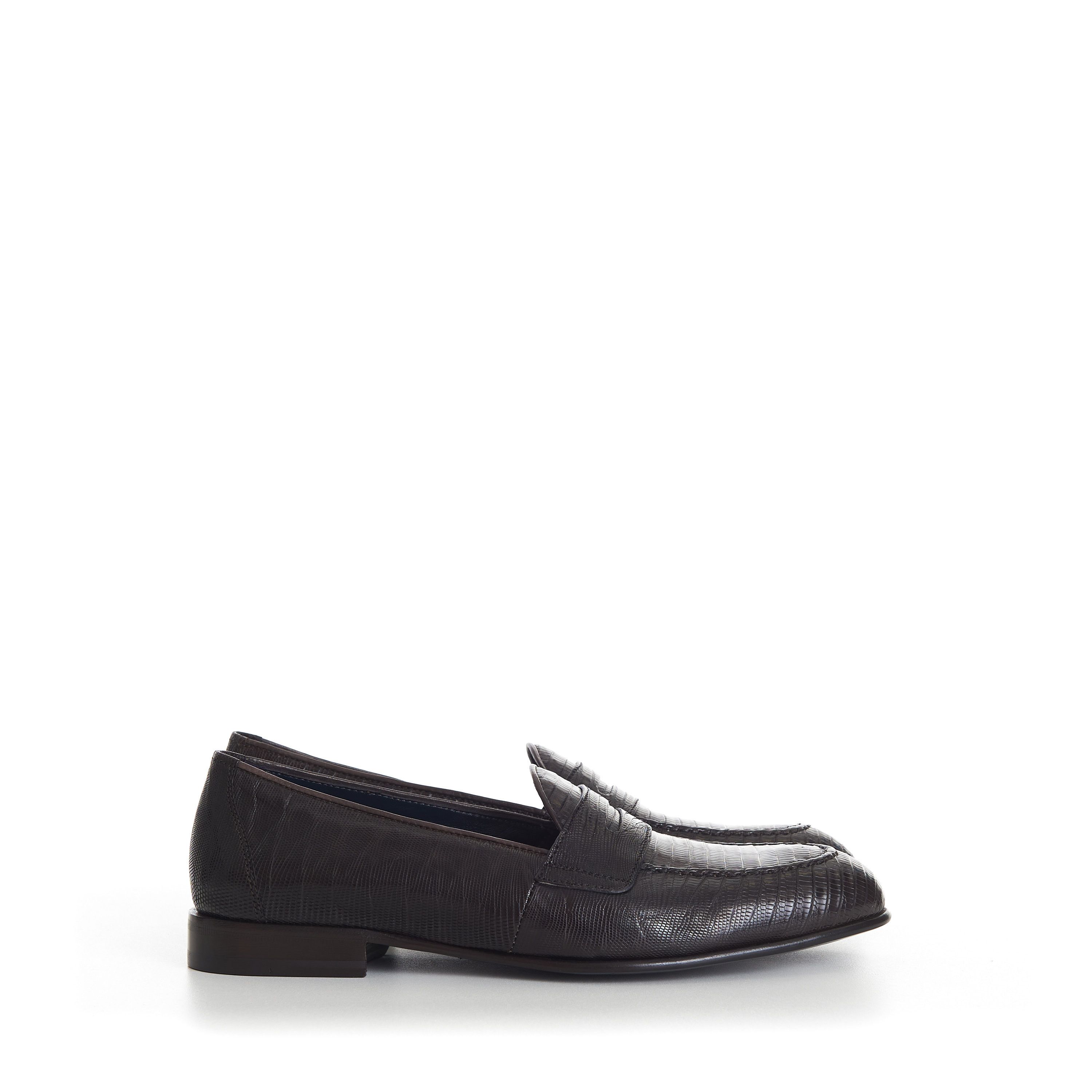 Brioni Penny Loafer In Dark Brown Snakeskin Leather Size US 8 / EU 41 - 8 Thumbnail