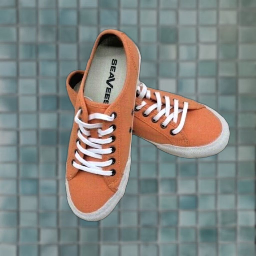 SeaVees VINTAGE SeaVees Monterey Sneakers - Women's Size 5 Athletic Canvas Shoes Orange Tangerine 80s Size US 5 / IT 35 - 1 Thumbnail