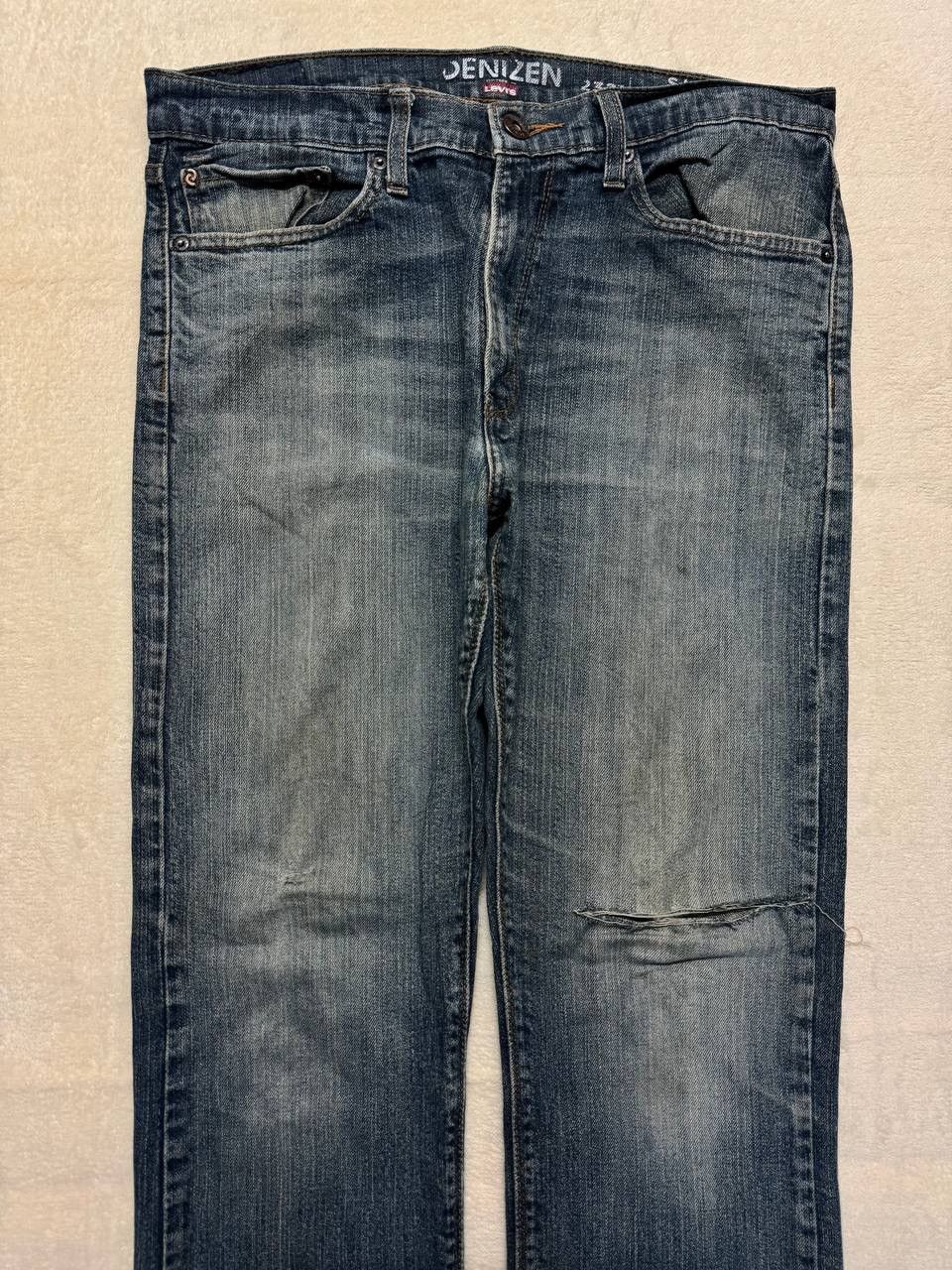 Levi's GRUNGE Levi’s Slim Straight Fit Faded Distressed Blue Jeans Size US 33 - 3 Thumbnail