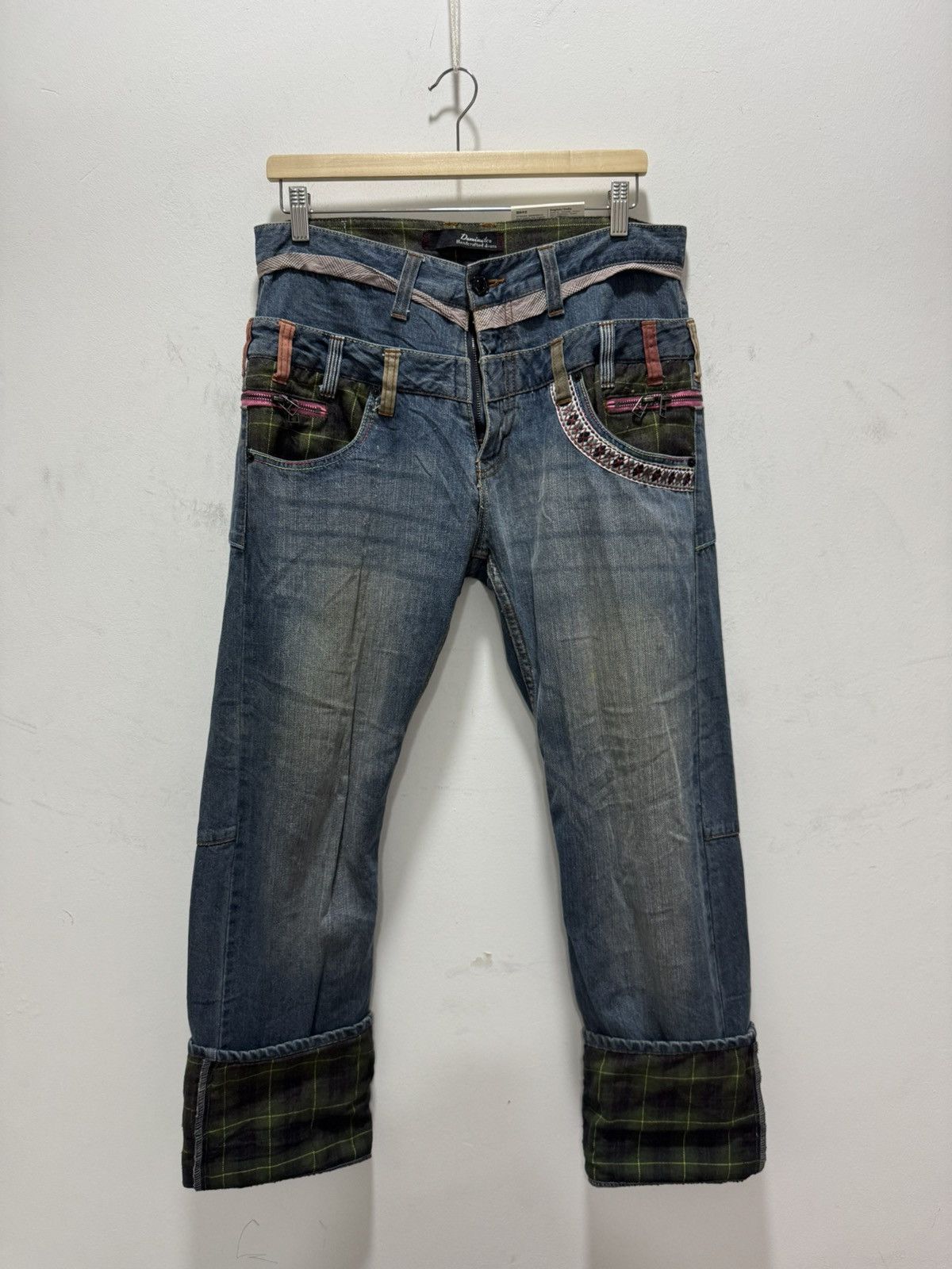 Japanese Brand JAPANESE DOMINATE HANDCRAFTED DOUBLE WAIST DISTRESSED JEANS Size US 32 / EU 48 - 8 Thumbnail