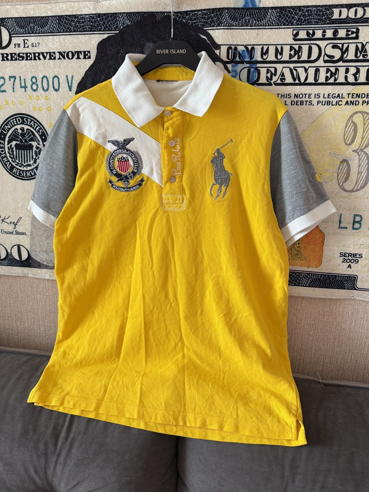 Polo Ralph Lauren Vintage Polo Ralph Lauren Yellow Polo Shirt Size US M / EU 48-50 / 2 - 2 Thumbnail