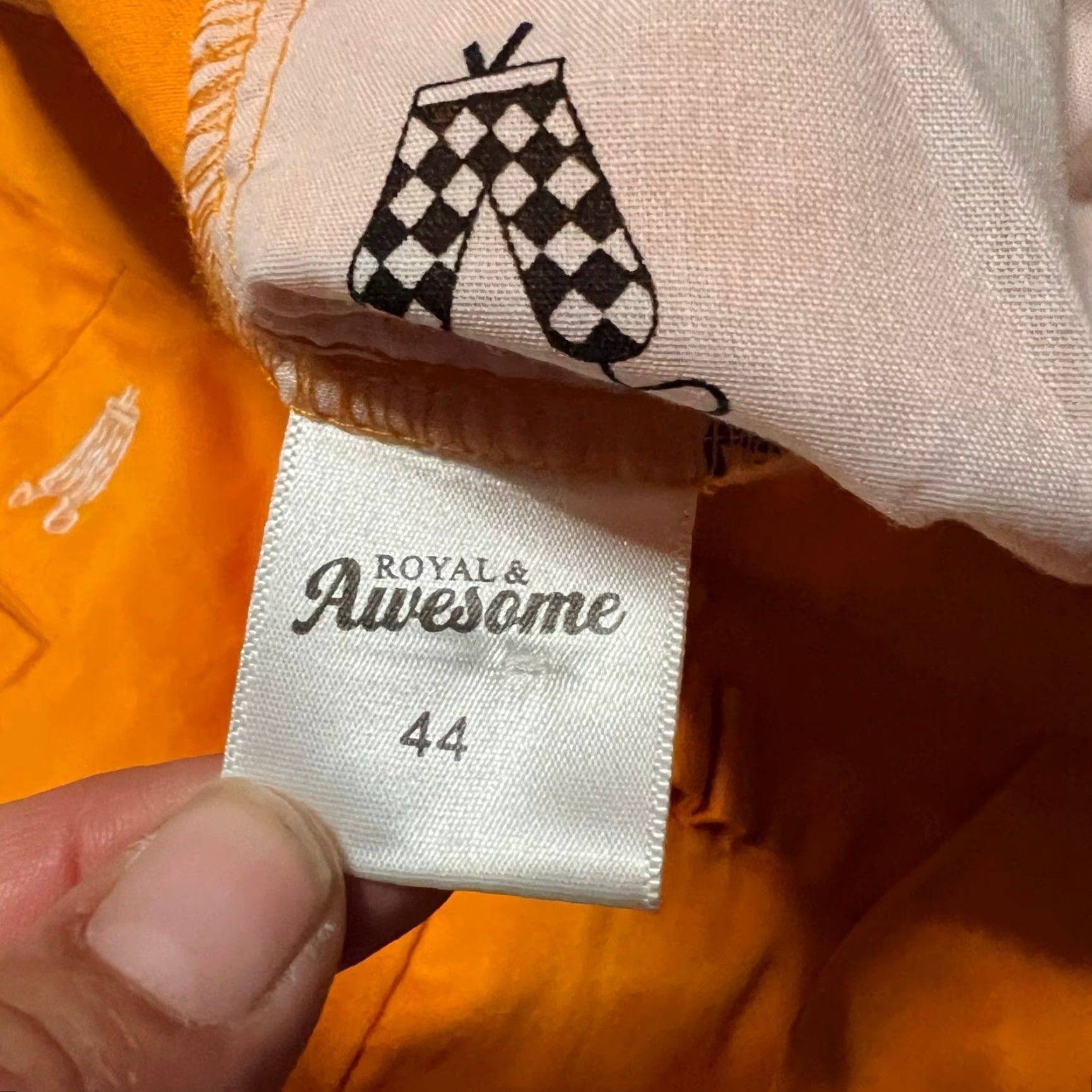 Vintage Royal & Awesome Golf Shorts Mens 44 Orange Loud Funky Chino | Orange | 44 | Big & Tall | Men Size US 44 / EU 60 - 6 Thumbnail