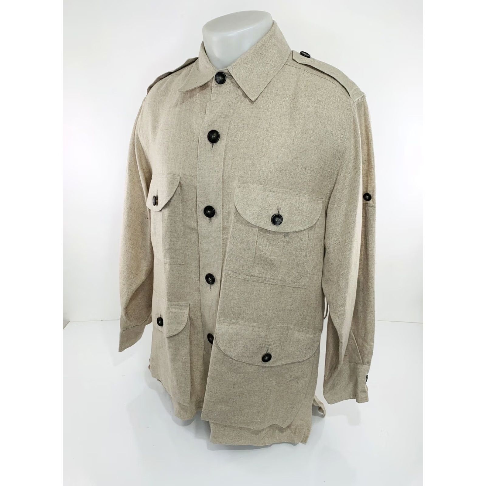 Orvis ORVIS LINEN BLEND SAFARI JACKET Mens M Beige Belted Hunting Shirt Sturdy MINT / NO BELT Size US M / EU 48-50 / 2 - 3 Thumbnail