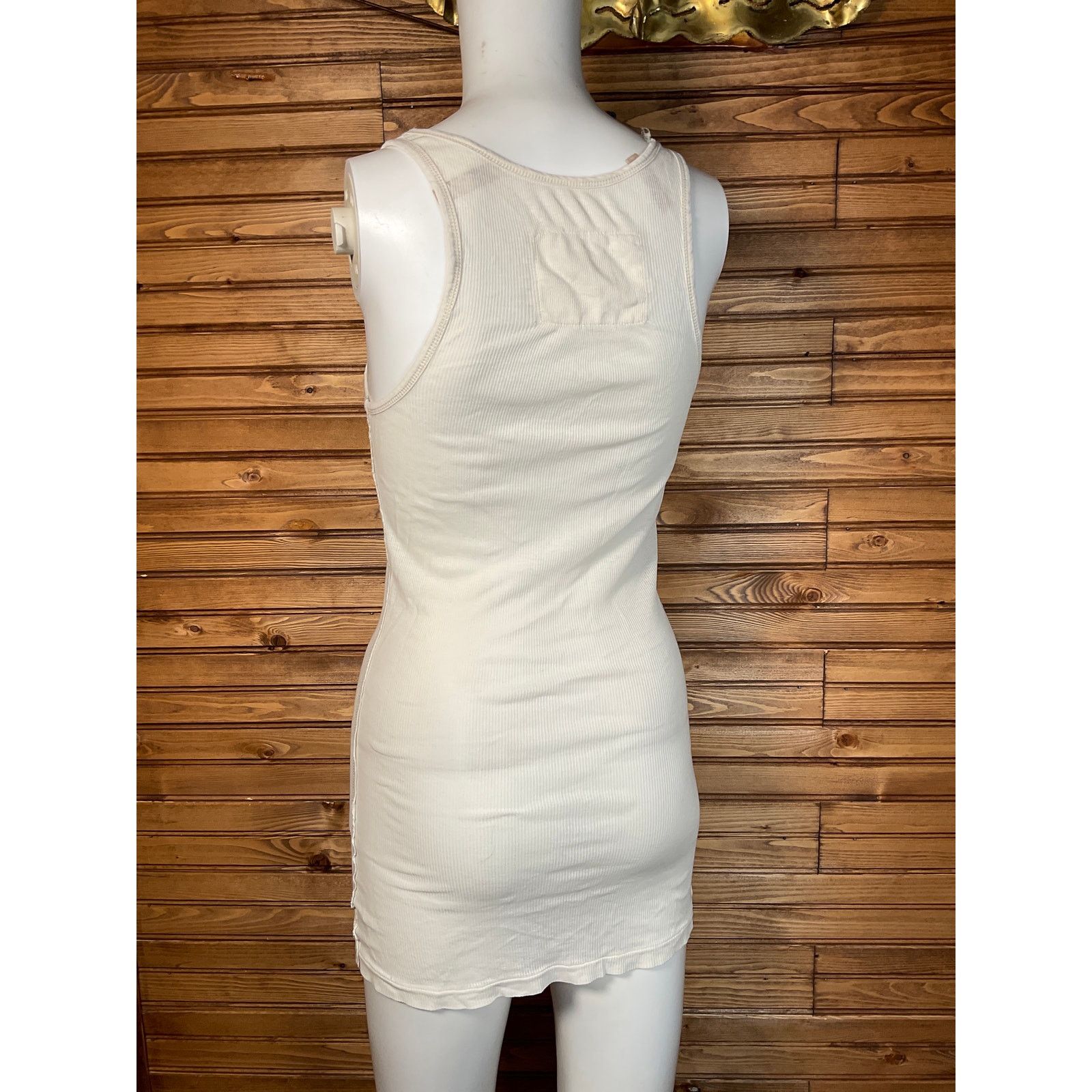 Abercrombie & Fitch VTG Abercrombie & Fitch Woman's Tank Top Beige / White Med Size M / US 6-8 / IT 42-44 - 3 Thumbnail
