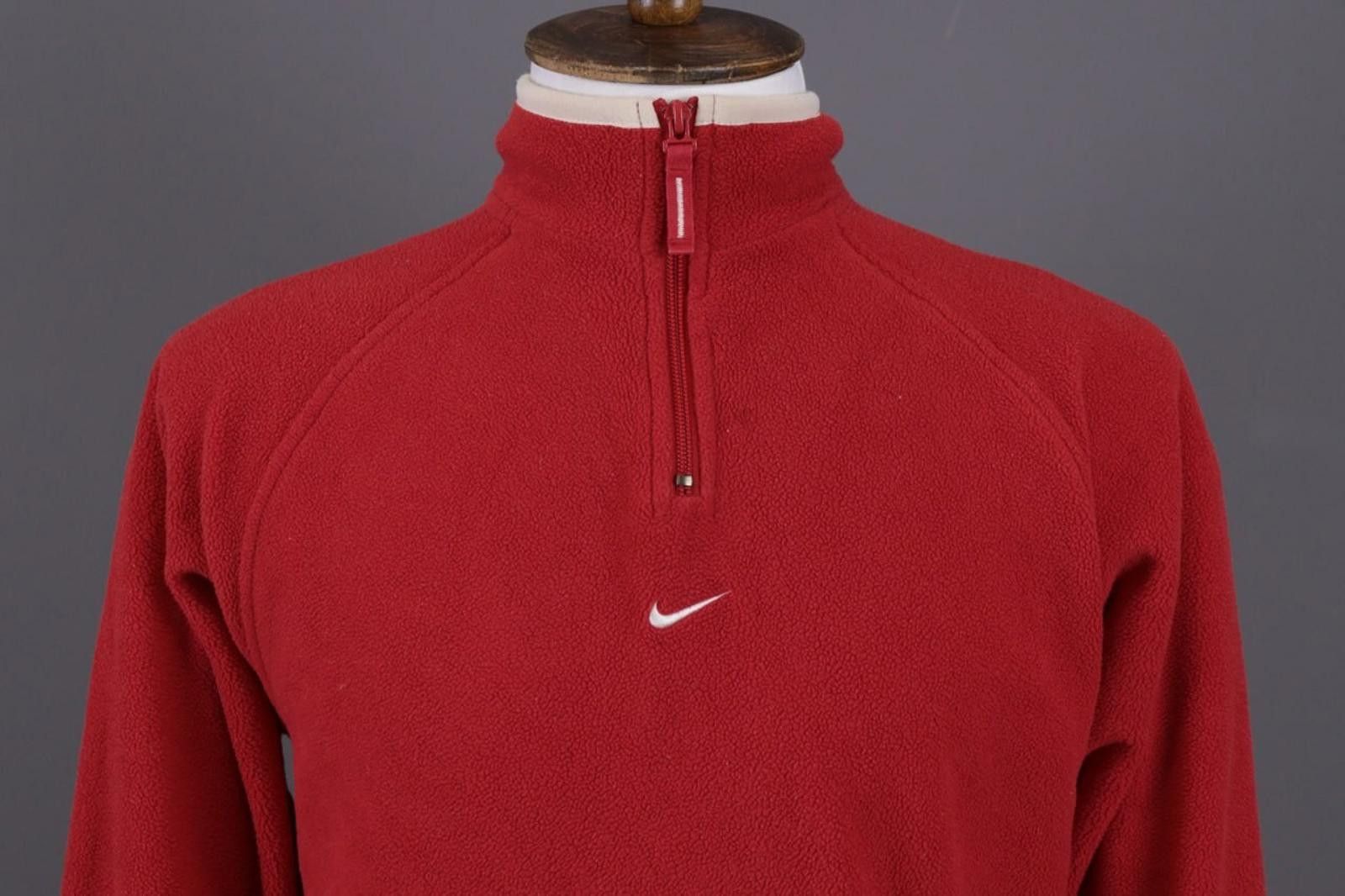 Nike Vintage Nike Red High Fleece Jacket Jumper Sweater Size L Size US L / EU 52-54 / 3 - 5 Thumbnail
