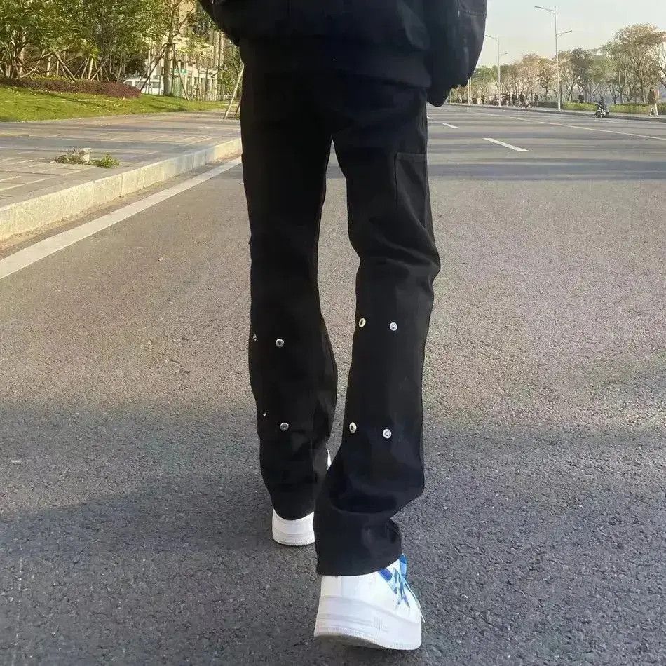 Japanese Brand Loose and slimming micro flared straight leg jeans Size US 32 / EU 48 - 3 Thumbnail