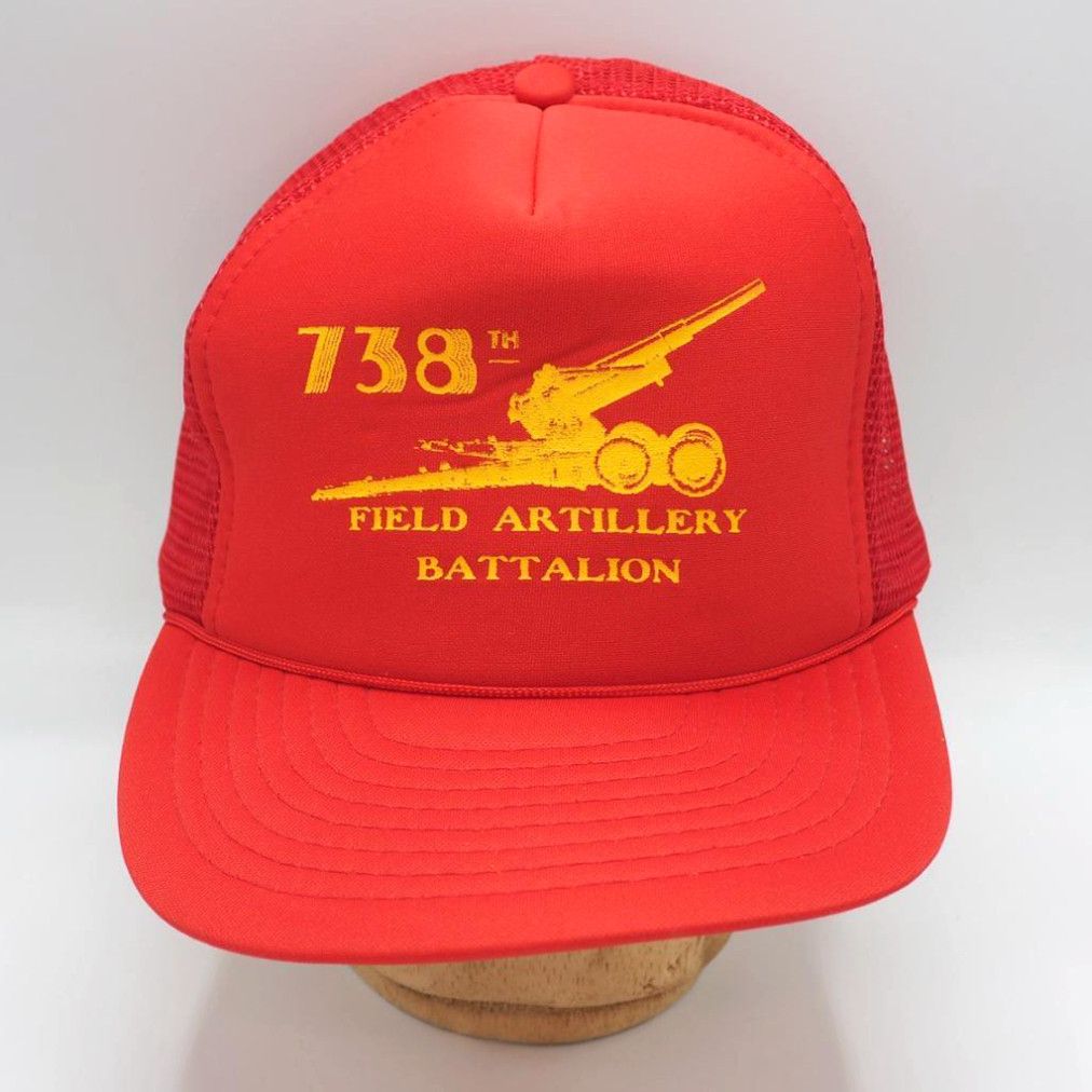 Vintage Mesh Snapback Trucker Farmer Hat 738th Field Artillery ...