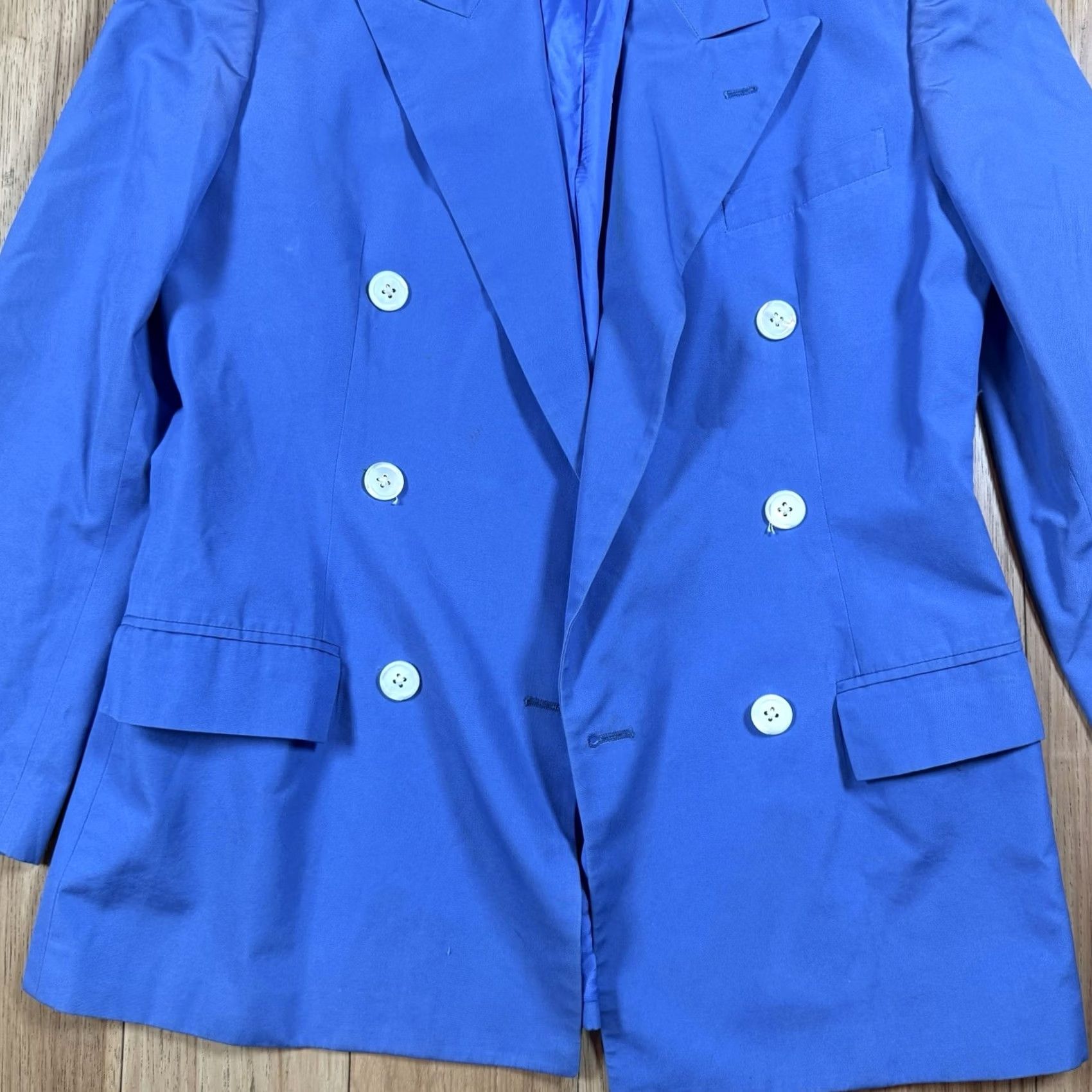 Ralph Lauren VINTAGE Ralph Lauren Blazer Women’s 6 Double Breasted USA Made Blue Sports Coat Shirt Woman Blue Cotton Regular Size 6 Womens Size M / US 6-8 / IT 42-44 - 4 Thumbnail