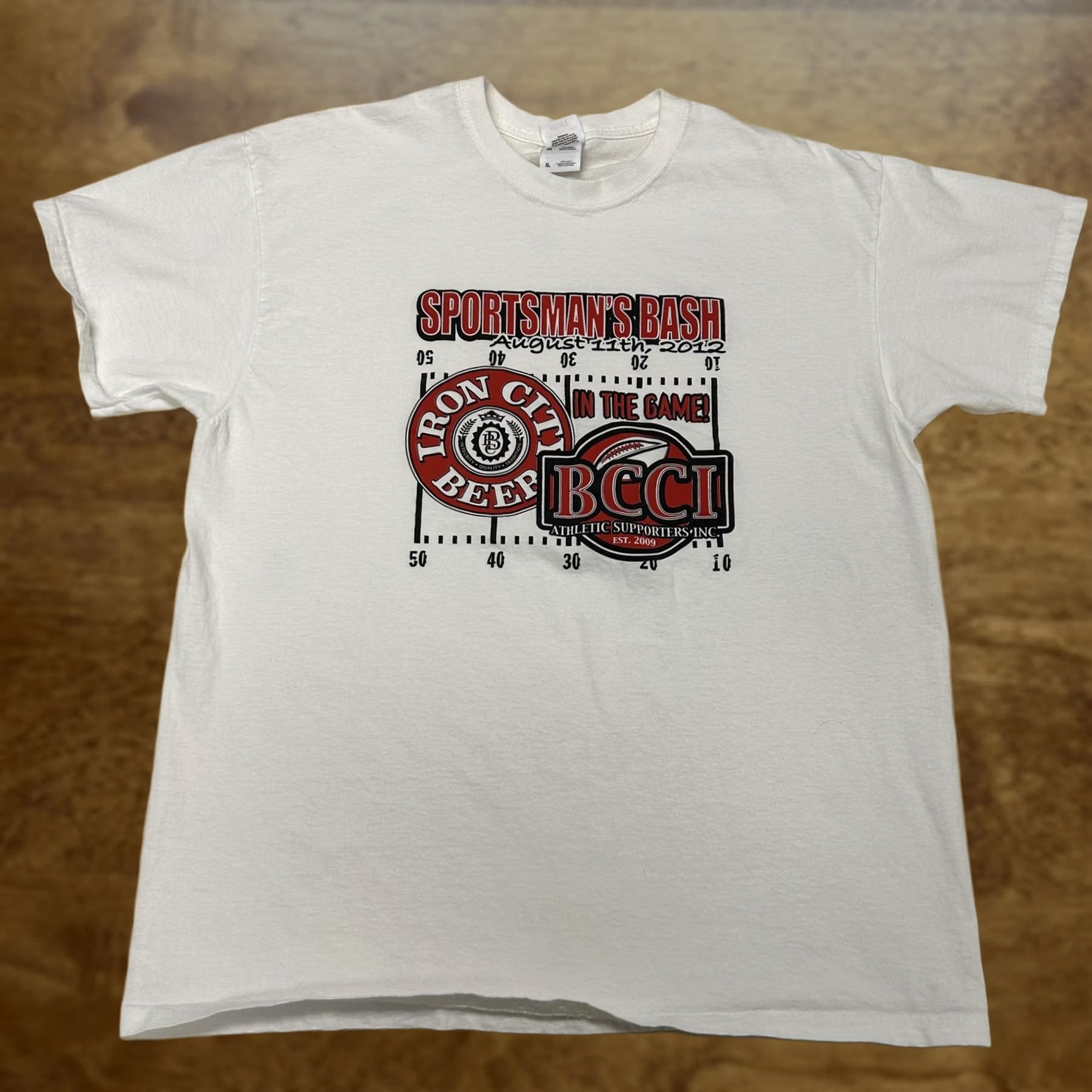 Fruit Of The Loom Sportsman's Bash Iron City Beer BCCI Shirt Mens XL White Football Tee T-Shirt Size US XL / EU 56 / 4 - 1 Thumbnail