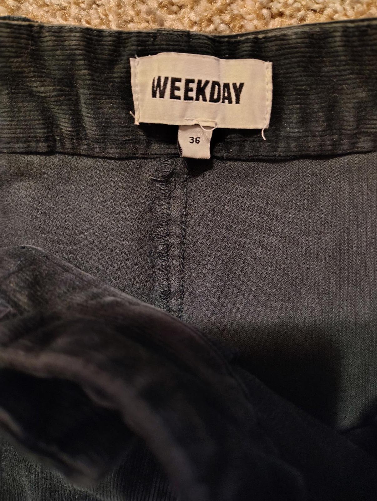 Designer Weekday Dark Green Corduroy Pants Flared Ziper Size XS 25W Size 25" / US 0 / IT 36 - 5 Thumbnail