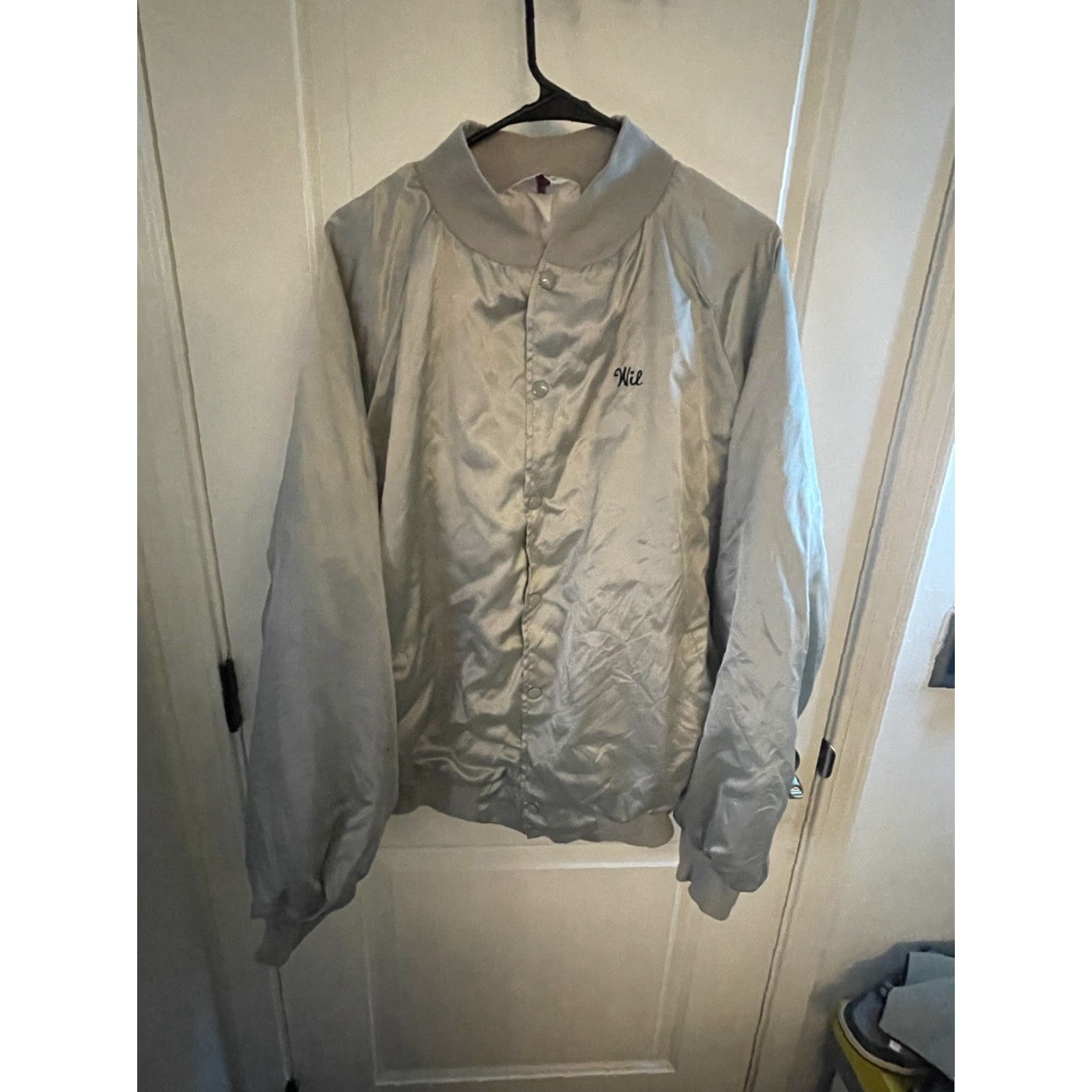 Vintage VINTAGE West ark Jacket 3XL Mens Satin USA Gray Nissan Embroidery Bomber Jacket Size US XXL / EU 58 / 5 - 2 Thumbnail